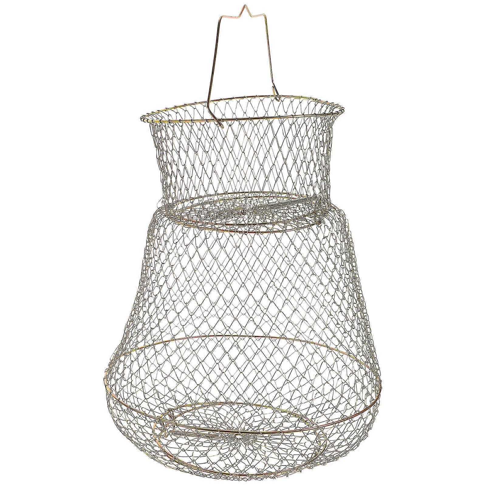 Fishing Net Metal Mesh Fishing Net For Outdoor Lovers Crab Holding 12.2X12.2X3.9in 1Pcs