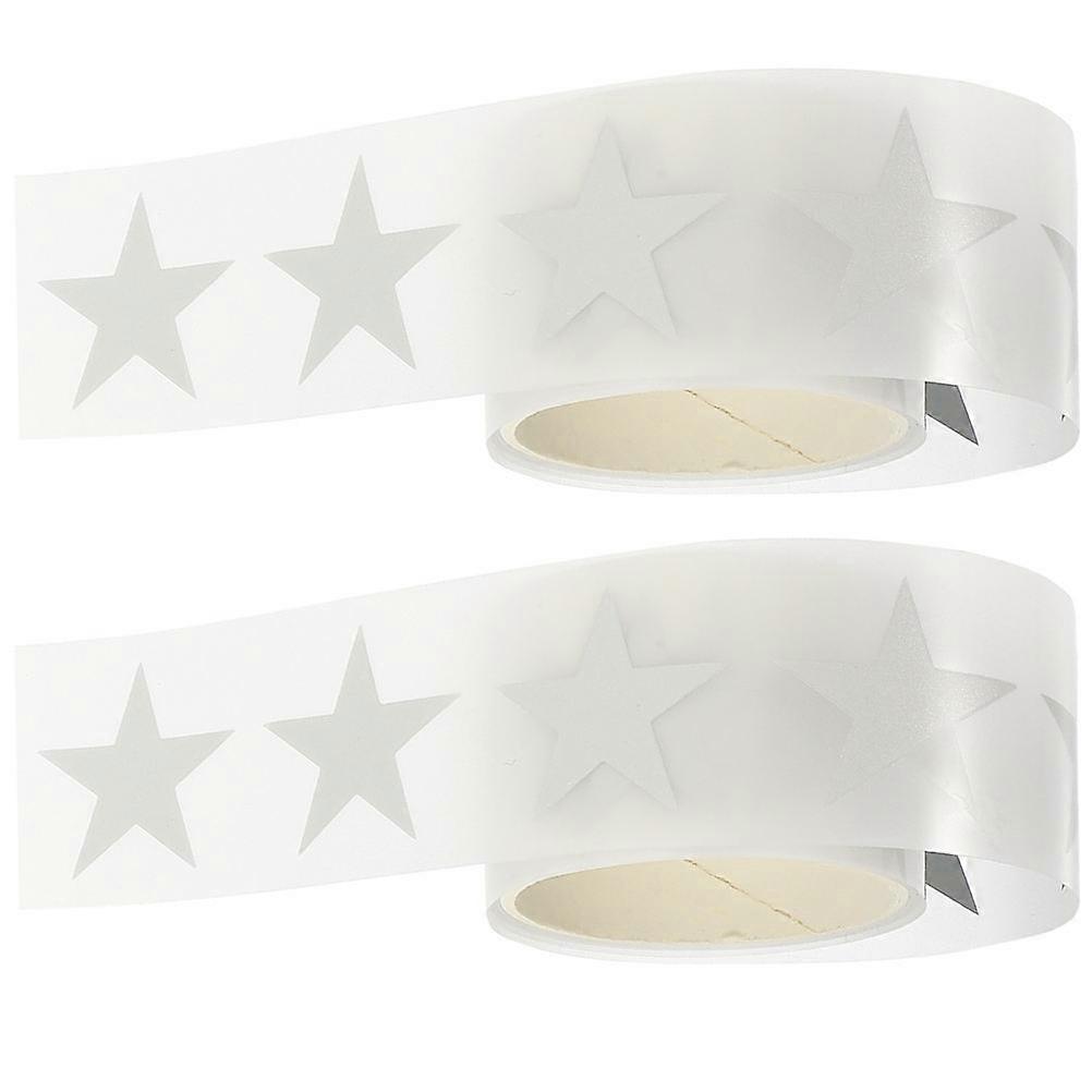 2 Rolls Reflective Star Pattern Heat Transfer Vinyl Shiny Film for DIY Clothing Decor, Easy Application, Durable & Wash Resistant