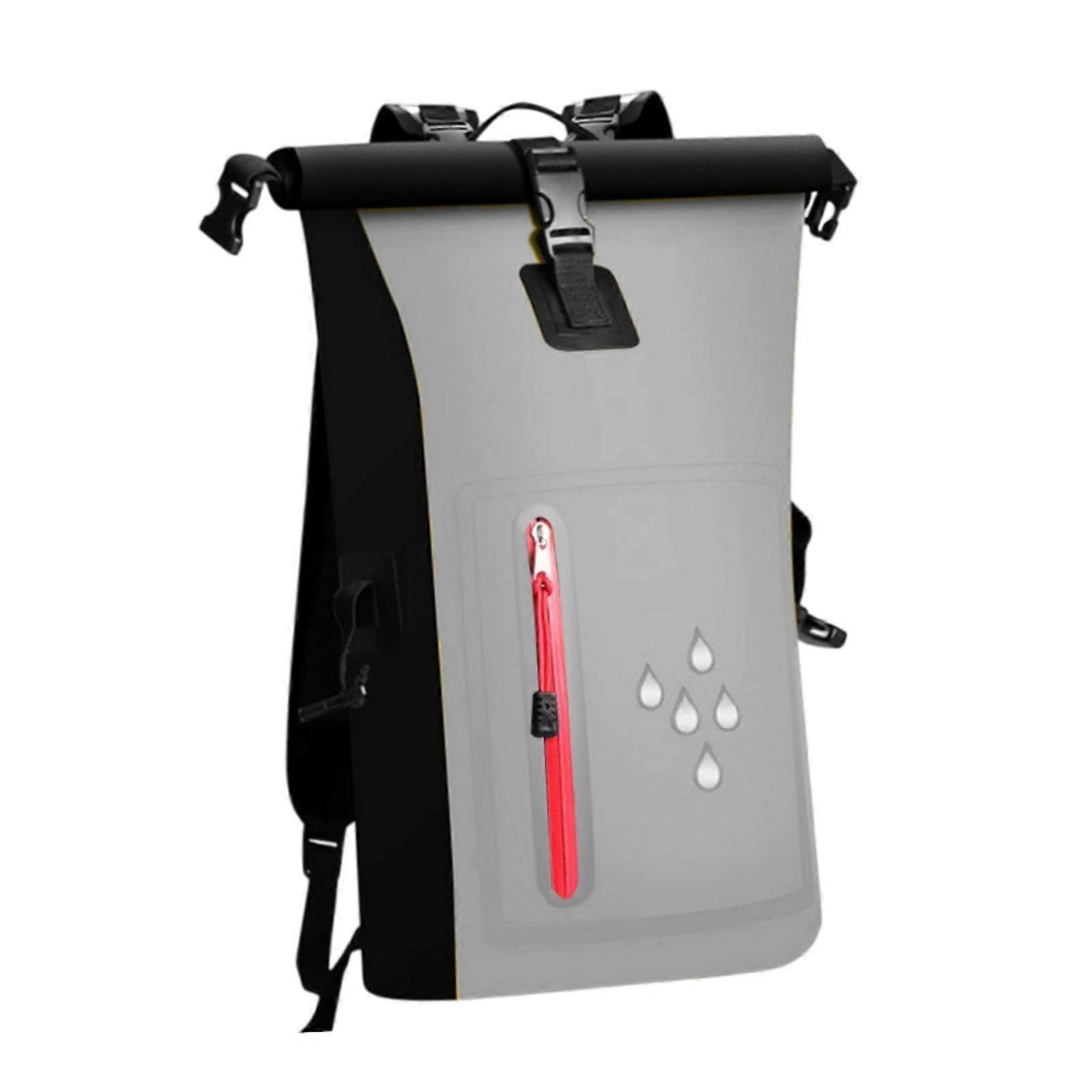 Waterproof Dry Bag 25L For Rafting And Camping - Float Bag, Gray, Backpack-Style