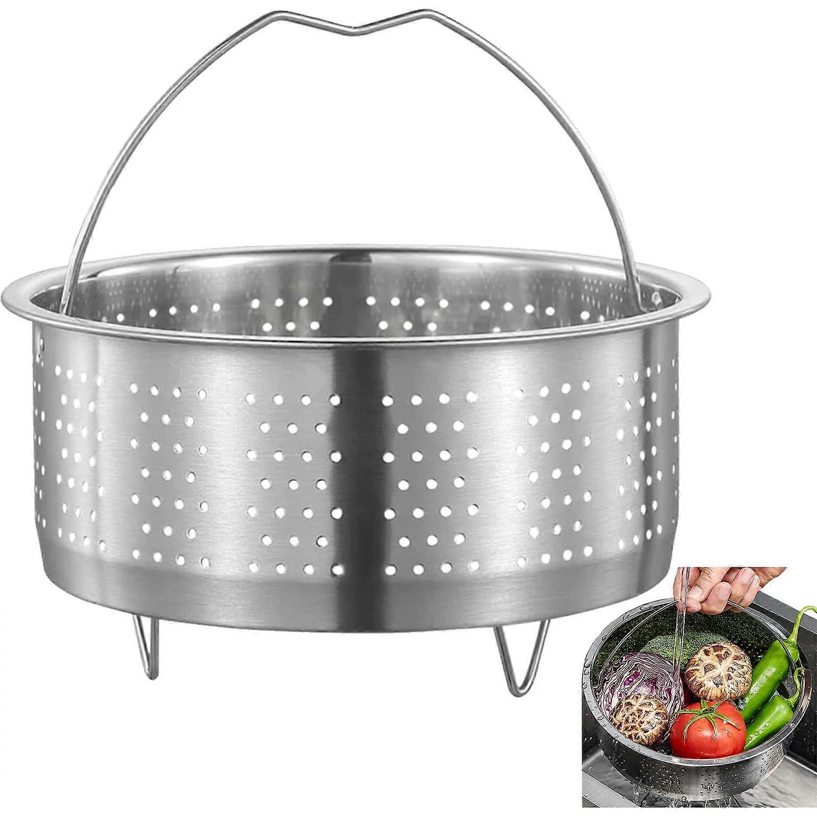 Stainless Steel Steamer, Small Steamer, Inner Diameter 20 cm, for Pots, Cooking Pots, Pressure Cookers, Steaming Vegetables, Fruits, Eggs