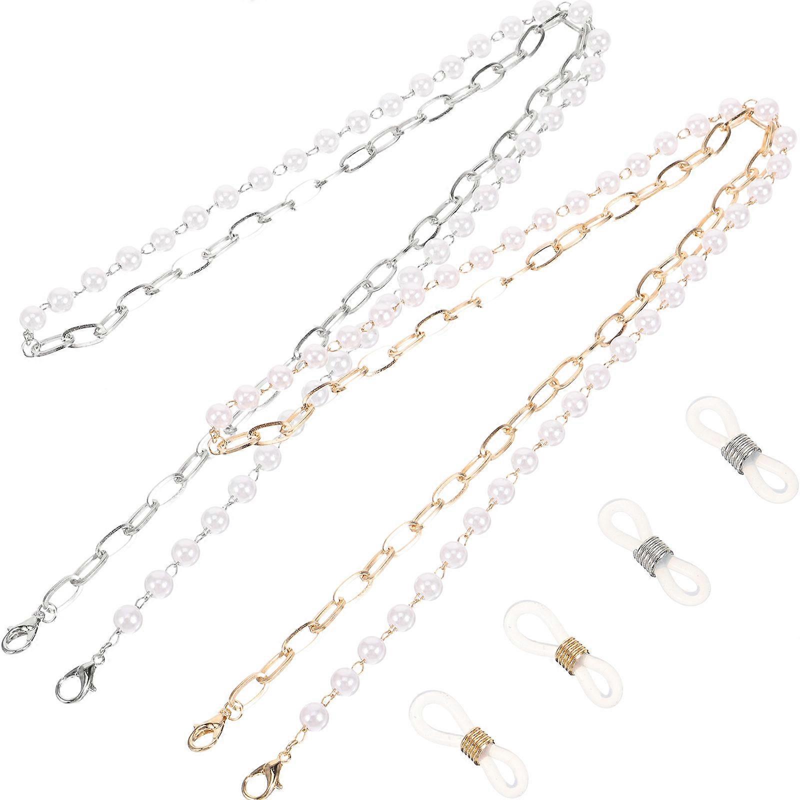Elegant Pearl Beaded Eyeglasses Chain for Women – Stylish Slip Proof Holder Straps for Sunglasses and Daily Wear, Versatile Accessory for Multiple