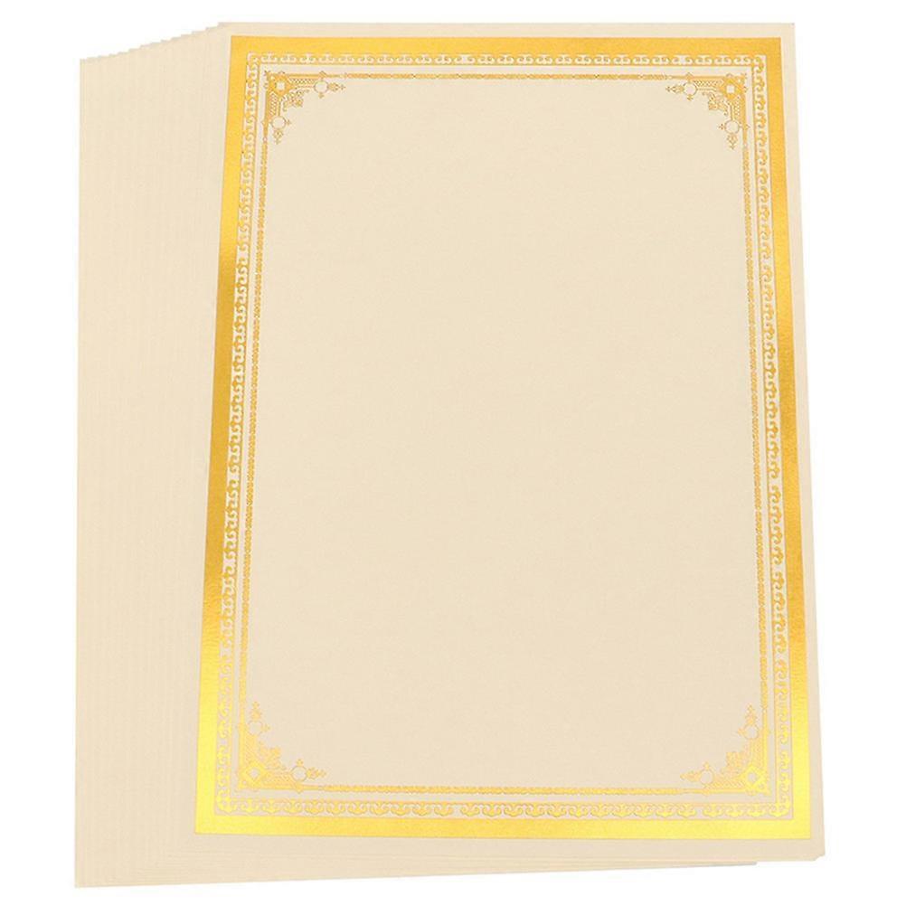 Award Certificate Paper Blank Certificate Paper Golden 11.59x8.25x0.05in Text 12 Sheets