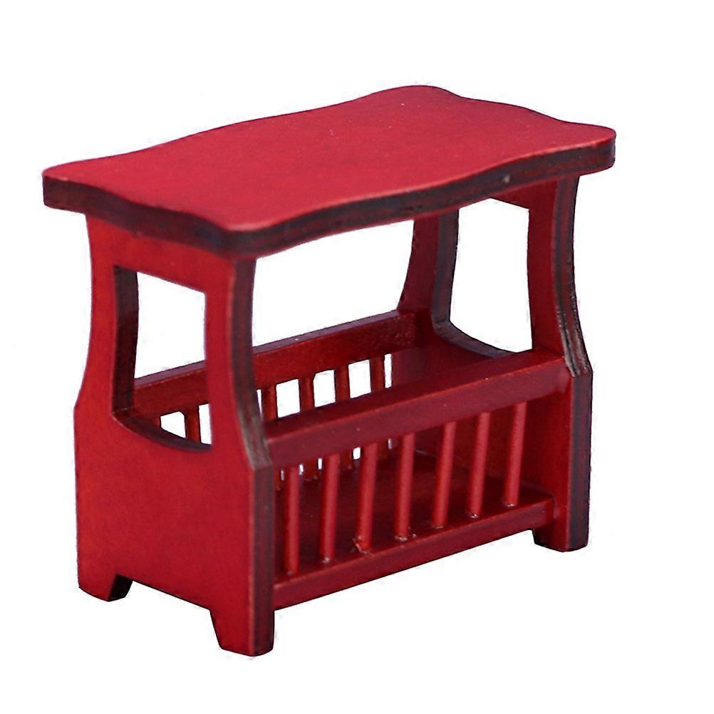 1 Pc Retro Wooden Tea Table Rack for Dollhouse Accessory