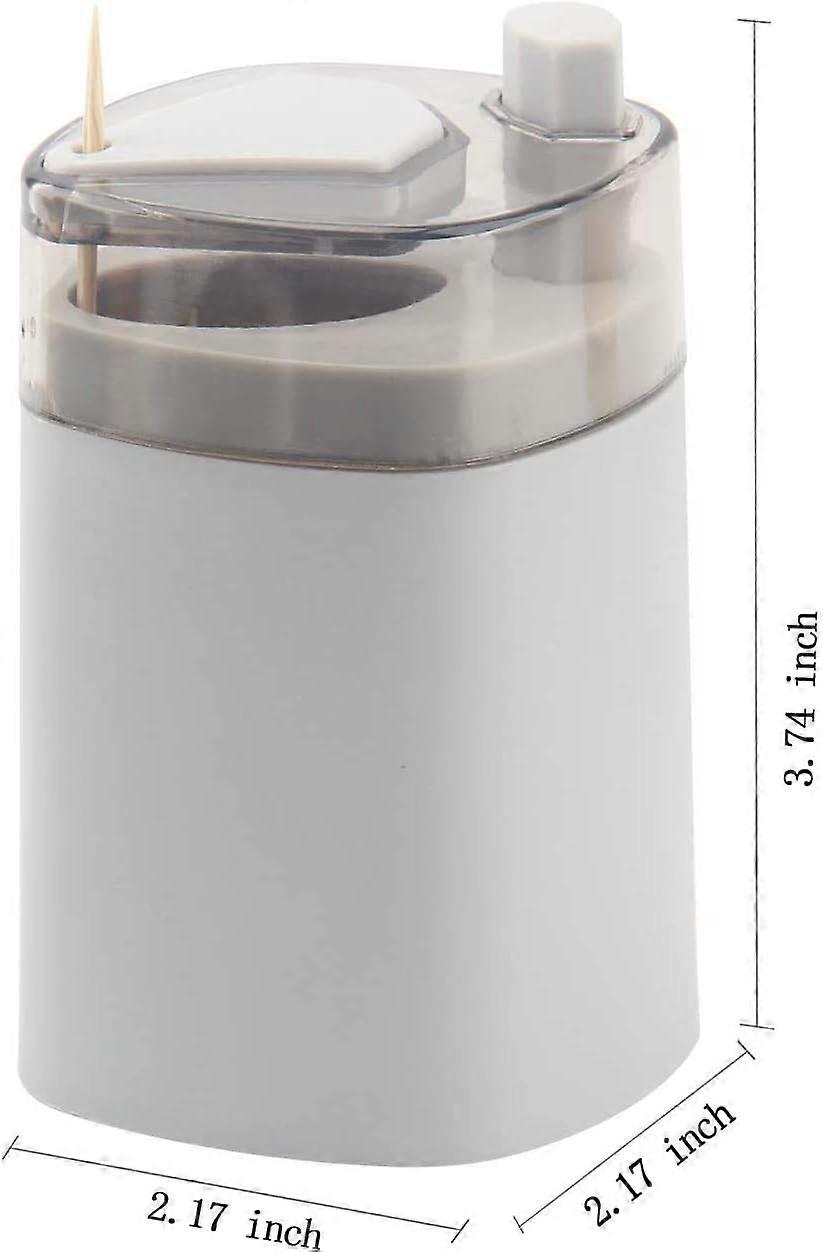 Pop-up automatic toothpick dispenser, portable toothpick storage box (Grey)