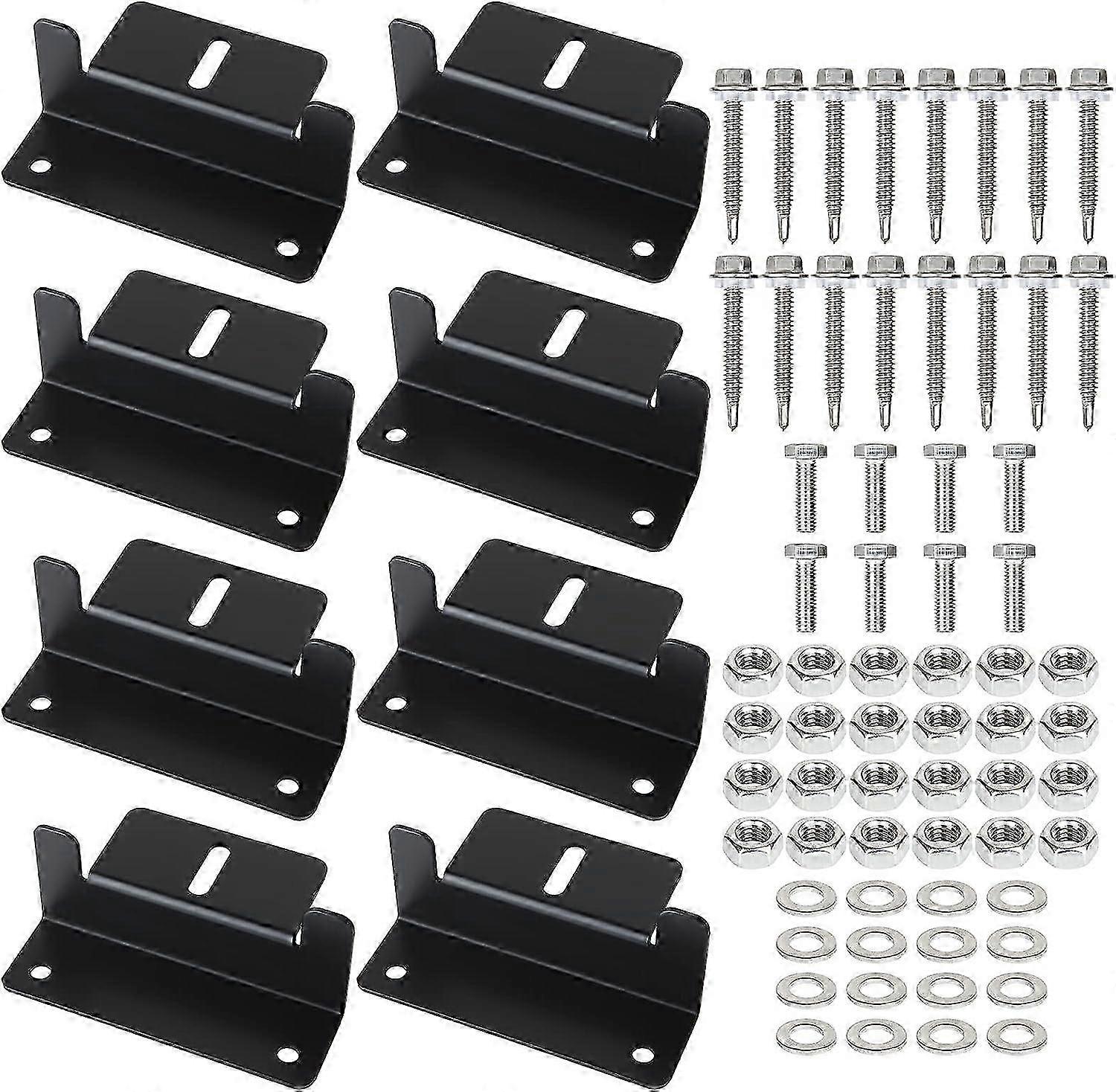 8 Pcs Aluminum Solar Panel Z Brackets with Nuts and Screws for RV, Boat, Wall, Yacht and Other Applications