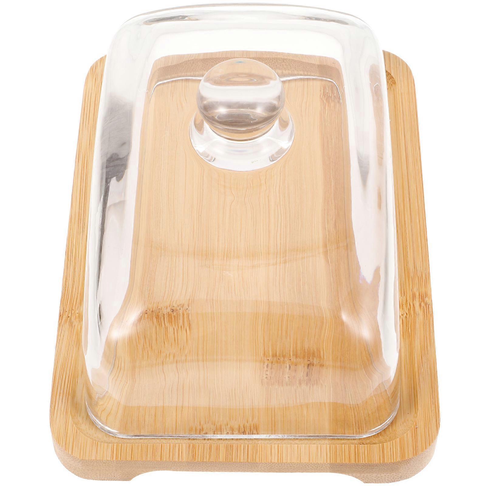 Dish With Dome Lid Rectangular Butter Dish Picnics Orange 18.30X12.80X9.50CM Food Protection 1Pcs