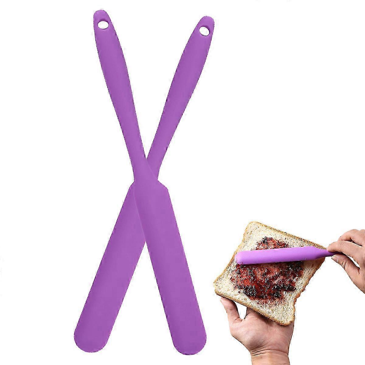 Silicone Spatula Set, BPA Free, Non Stick Rubber Kitchen Tools for Cooking, Baking, and Mixing (2PCS)