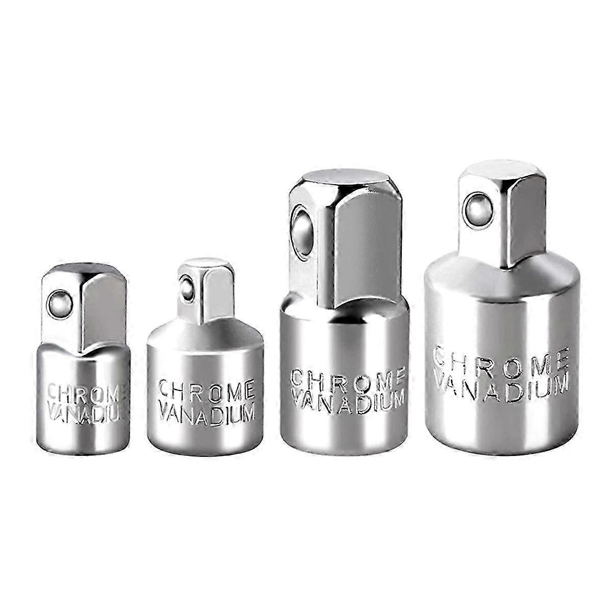 4Pcs Drive Socket Adapter Converter Reducer Air Impact Socket Wrenches Electric Tool Adapter Hand Tools Silver