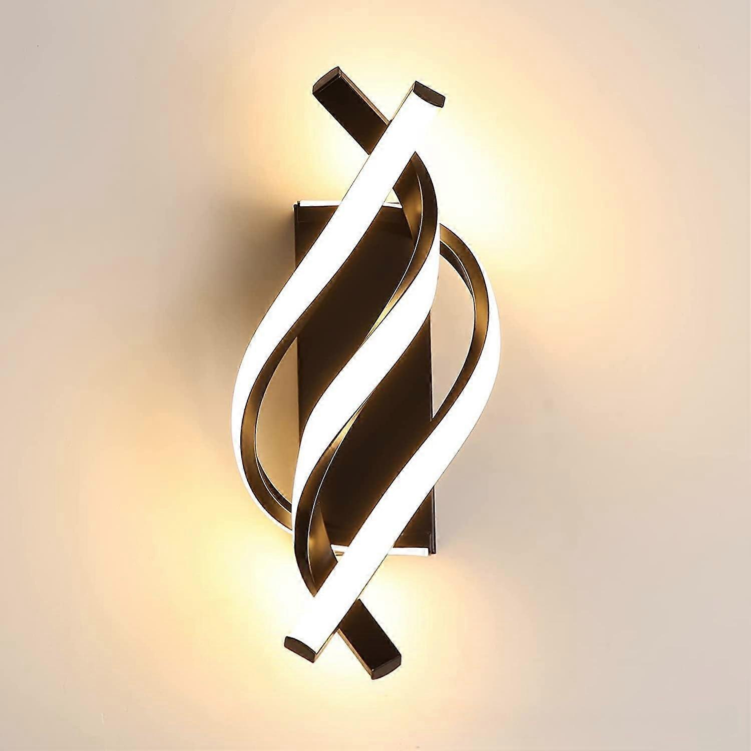 LED Indoor Wall Light 22W 2500LM Black Modern Fixture for Living Room Bedroom Hallway Dining Room Warm White 3000K