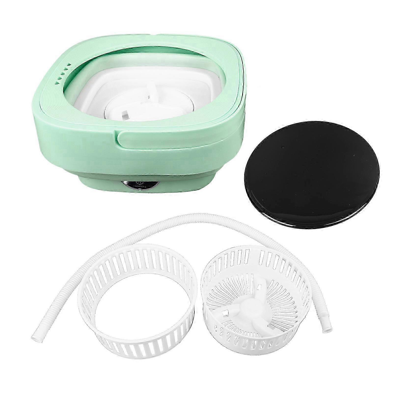 8L Mini Foldable Washing Machine Portable Small Laundry Machine for Home Dormitory Travel M Size, Green