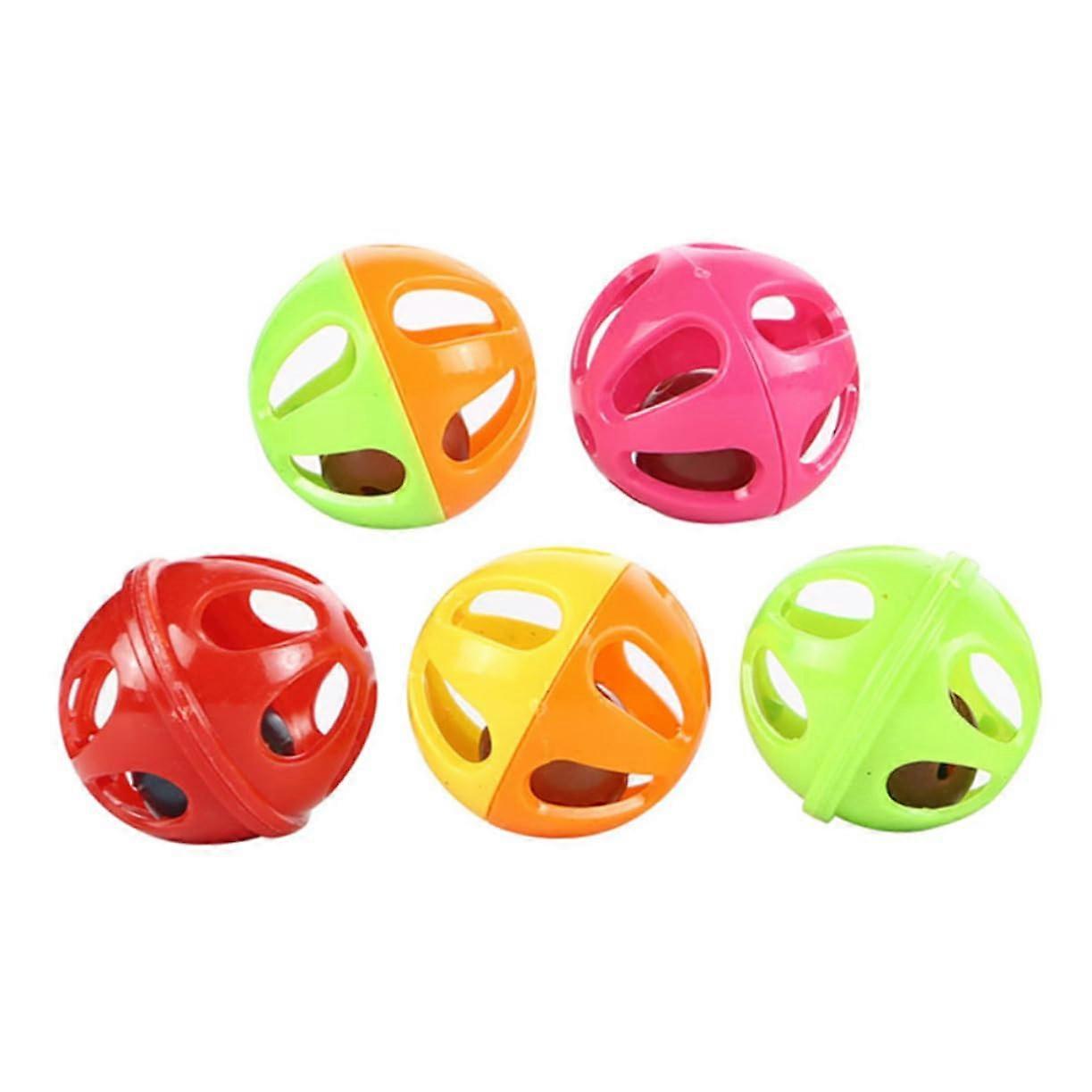 50 Pieces Interactive Cat Toy Balls Creative Bell Ball Toys for Cats and Small Animals Promotes Exercise and Movement Random Random Color
