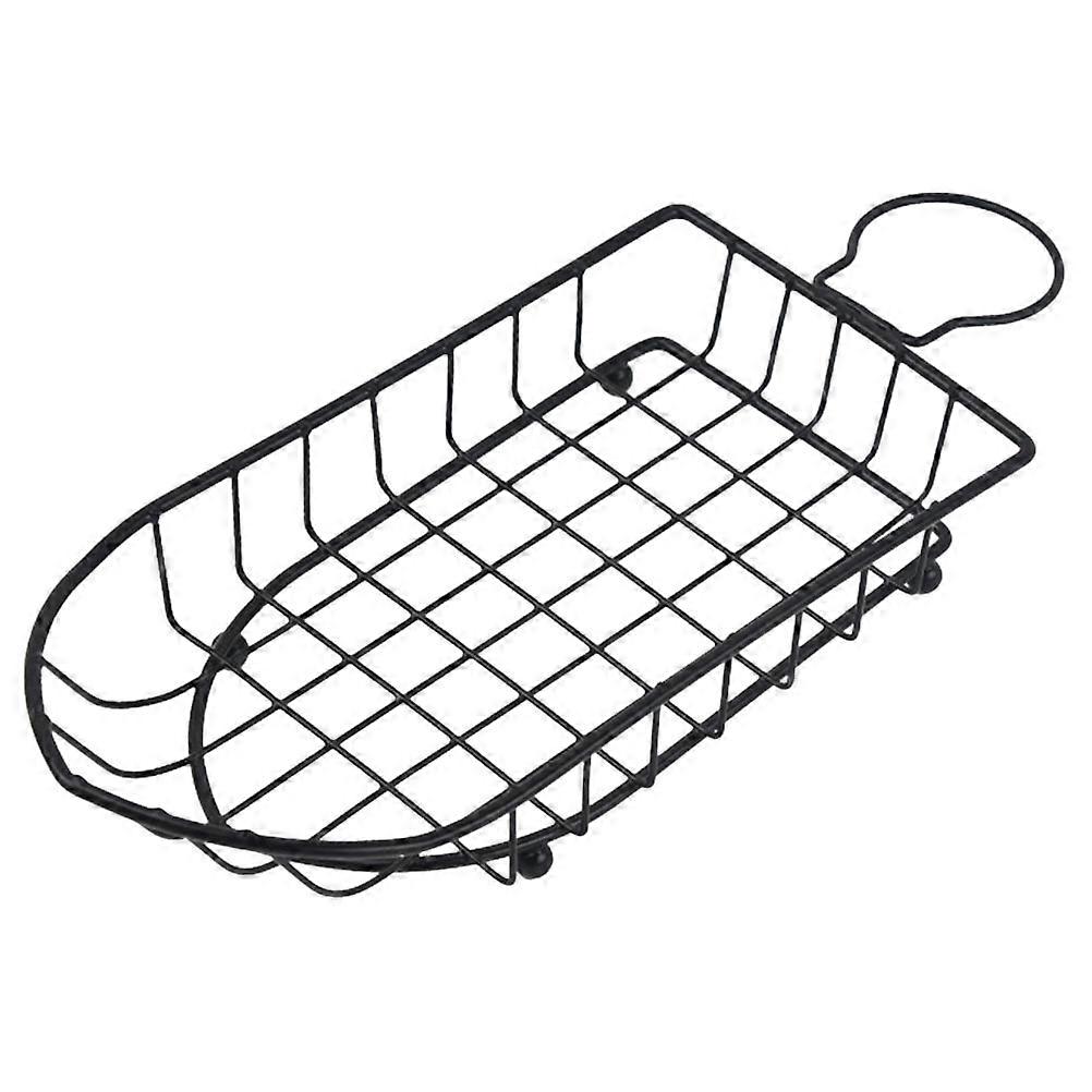 Stylish Black Mesh French Fries Serving Basket – Multi Functional Iron Storage Basket for Restaurants & Home Use, Ideal for Snacks, Chicken & Bread