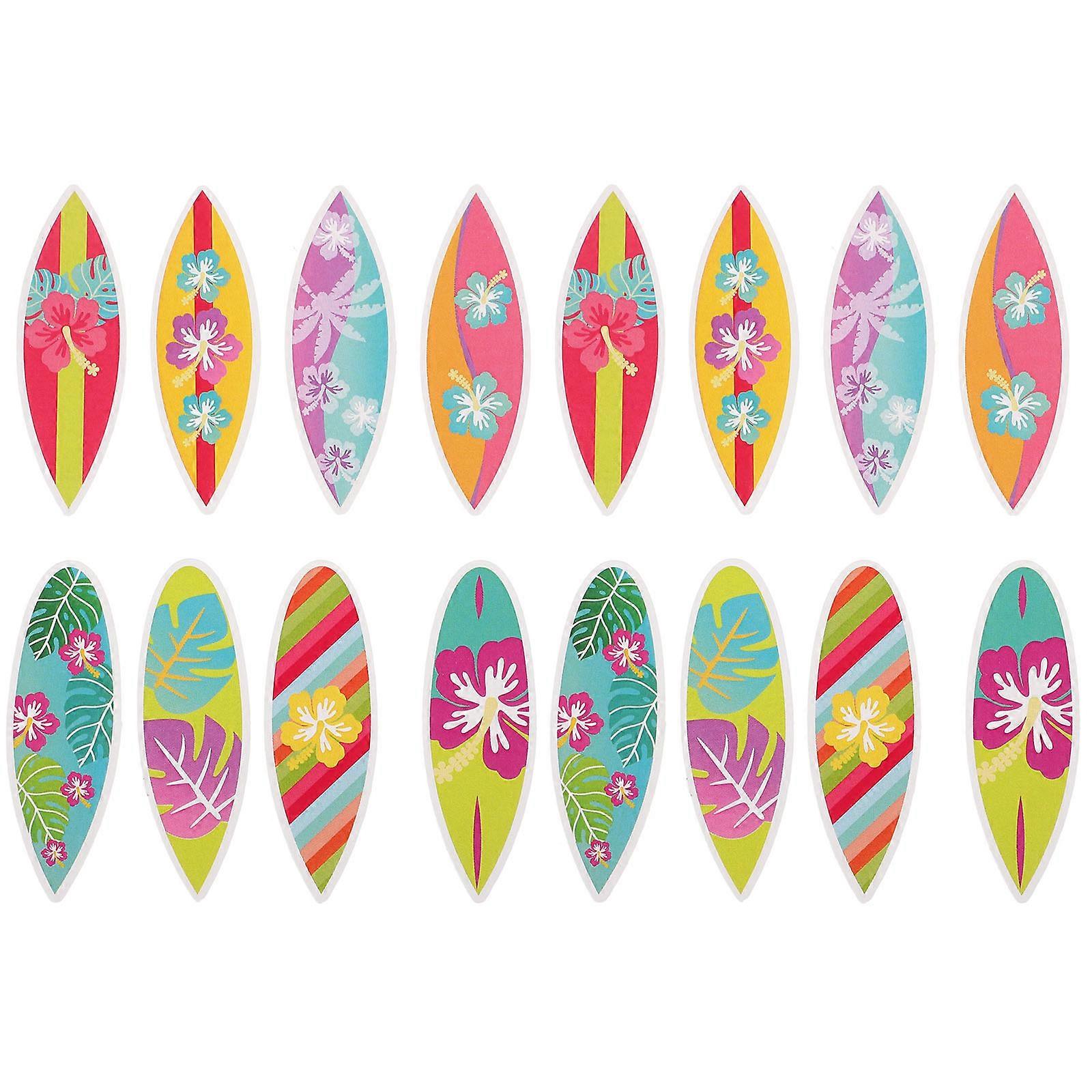 Cake Picks Summer Surfboard Cupcake Decor Pool Parties Assorted Color 16Pcs