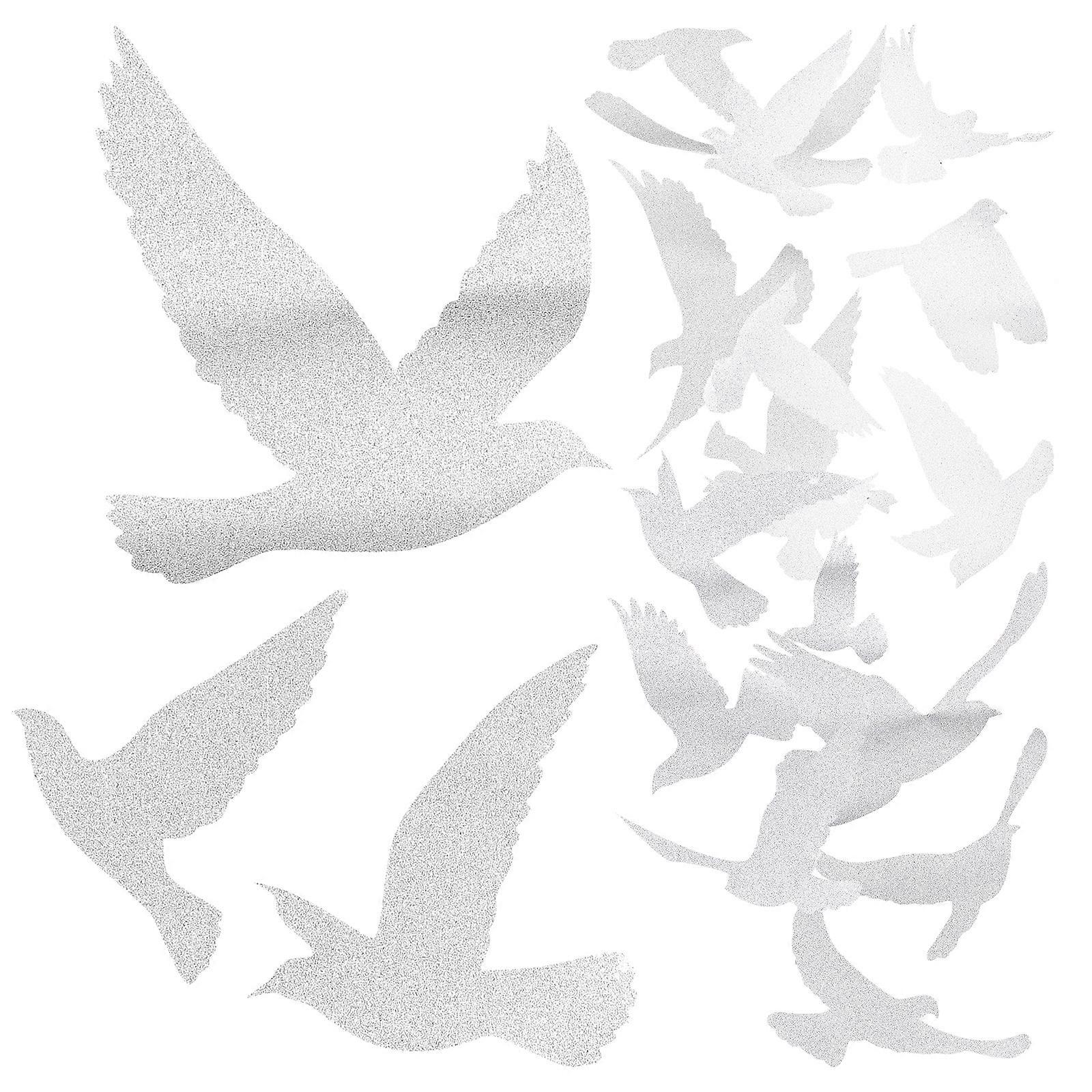 23 Pack Bird Collision Window Decals Removable Static Clings for Glass Windows, Frosted Design to Prevent Bird Strikes for Home or Office