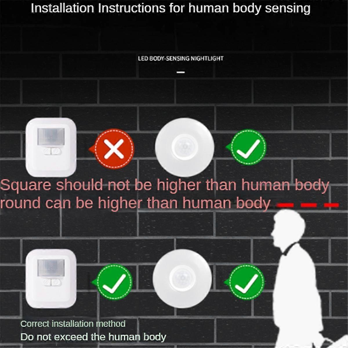 Switch LED Night Light PIR Motion Sensor Smart Night Lamp US Plug