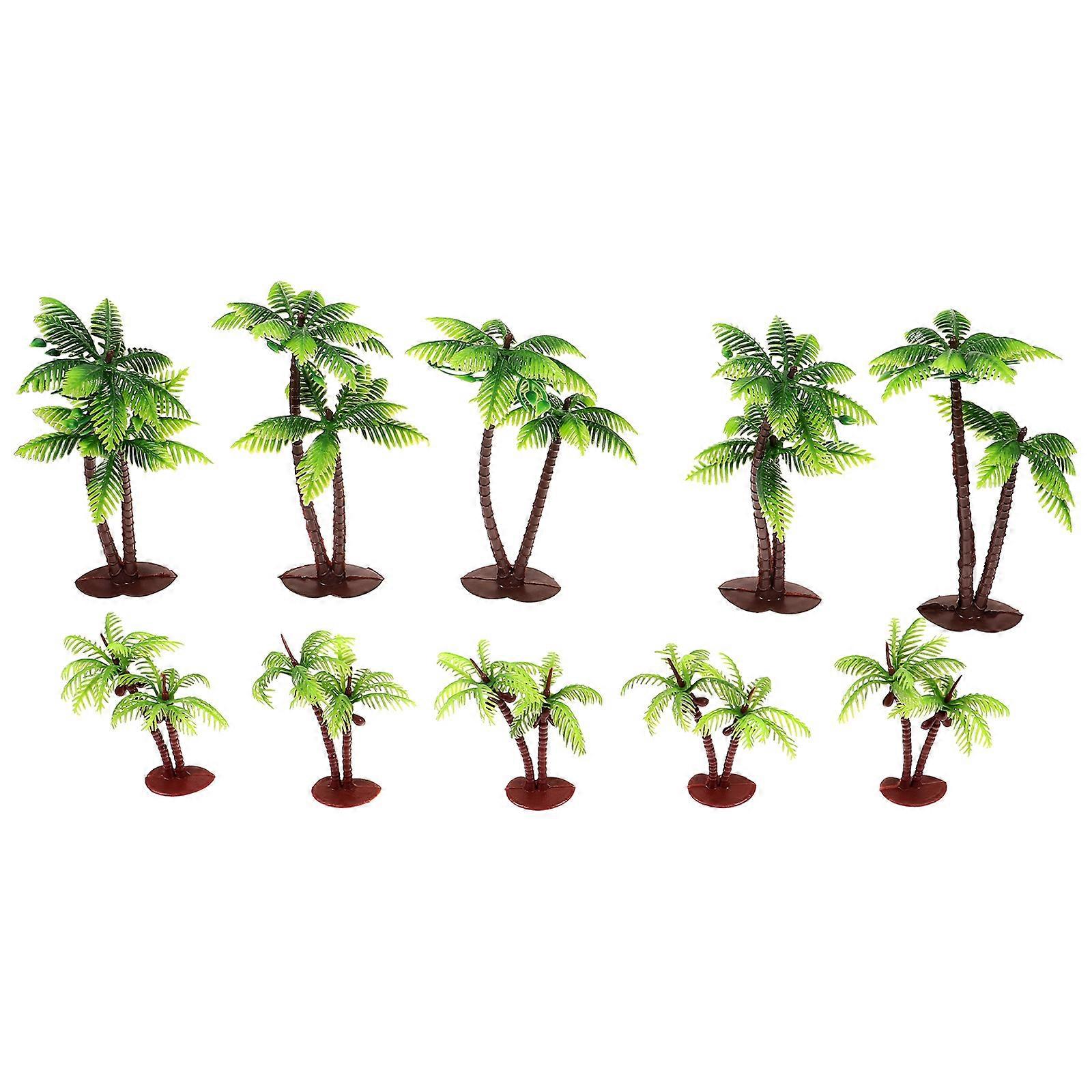 Artificial Palm Tree Micro Scenery Craft Decor For Tabletop Models 10Pcs