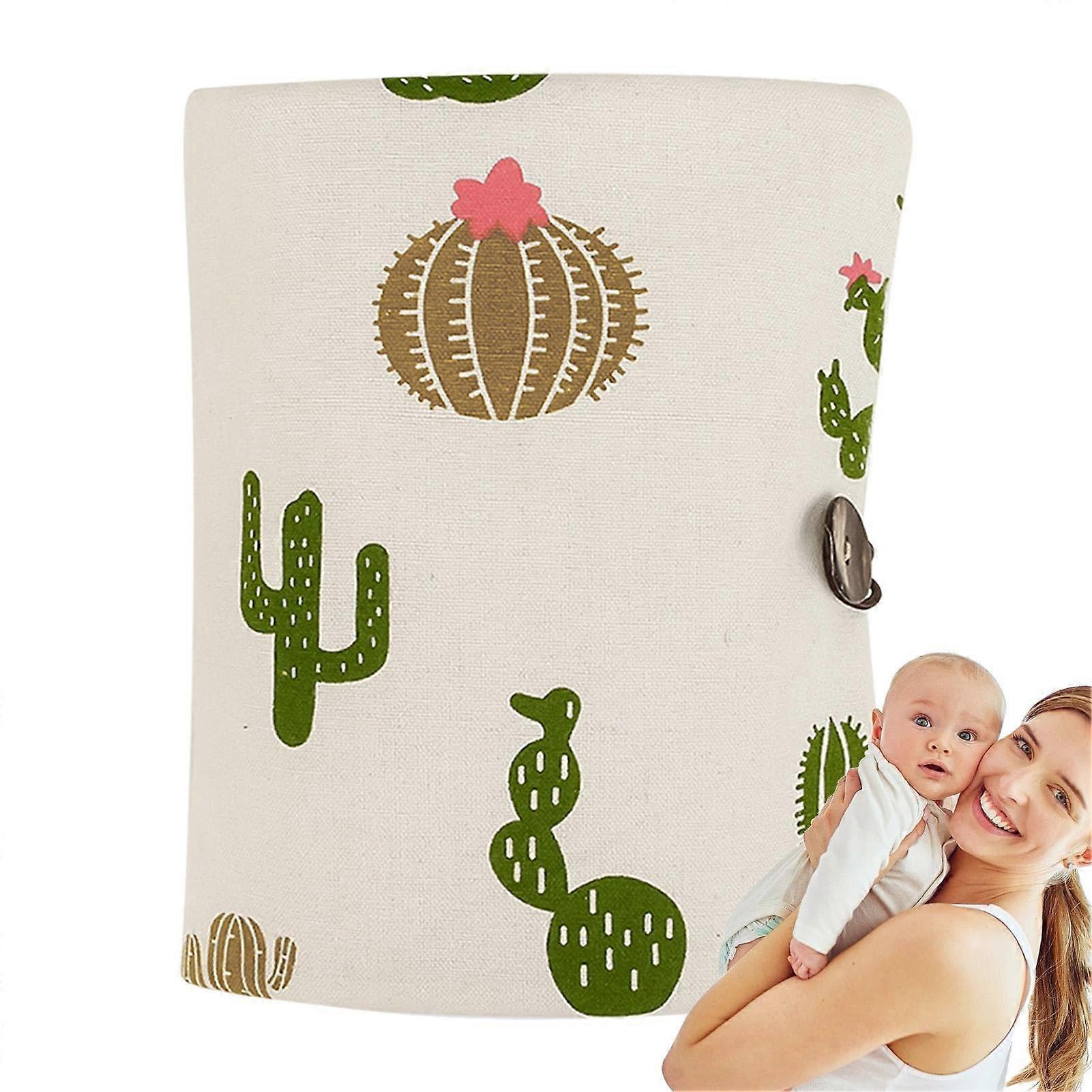 Baby Bag Organizer Diaper Bag with Changing Mat, Foldable Multiple Pockets, Removable Cactus Design for Mom and Nurse
