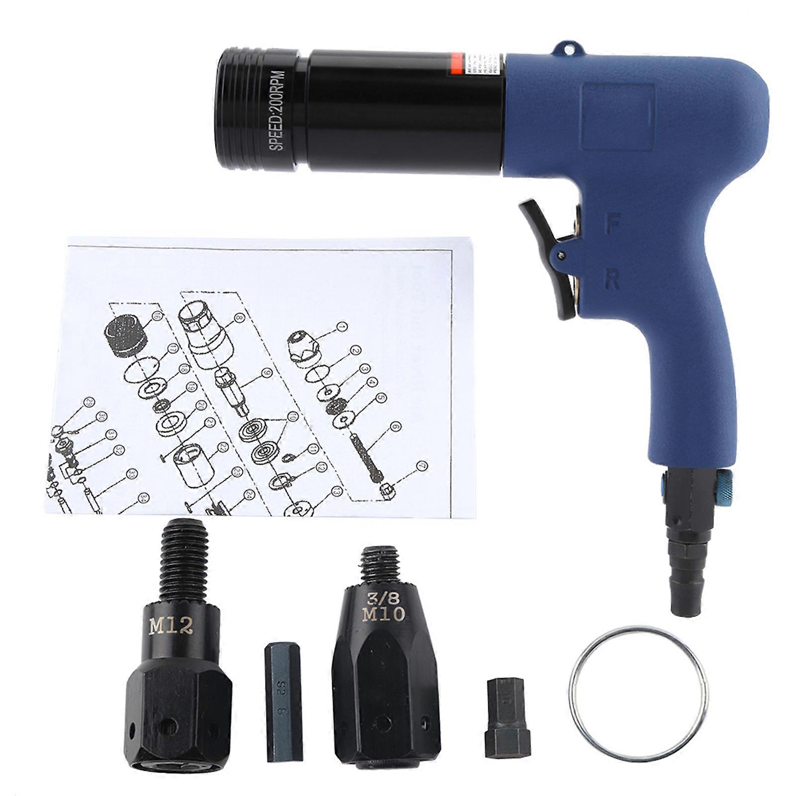 Pneumatic Riveter Air Rivet Nut Gun Pull Nut Nail Gun Air Riveting Tool M10-M12