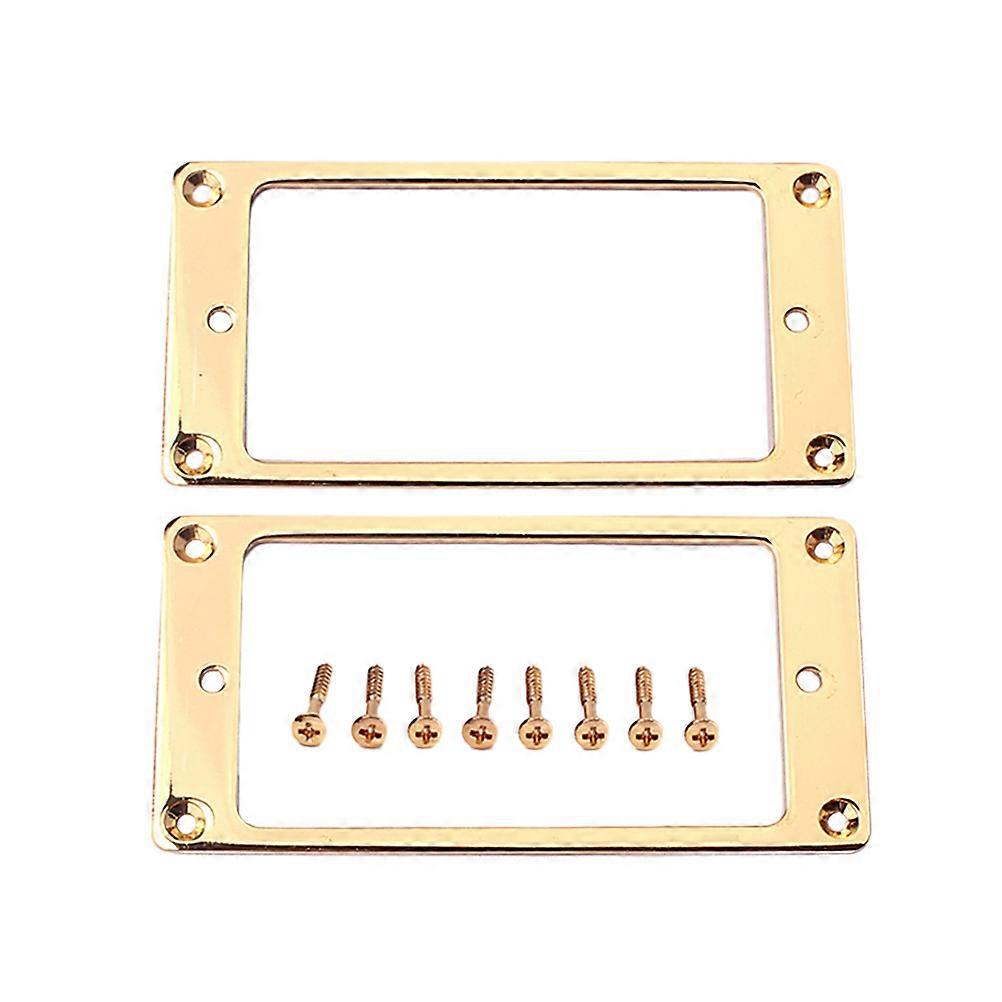 Screw Included Pickup Rings Metal Humbucker Mounting Frame for Musicians 92x46mm Straight Design 2Pcs