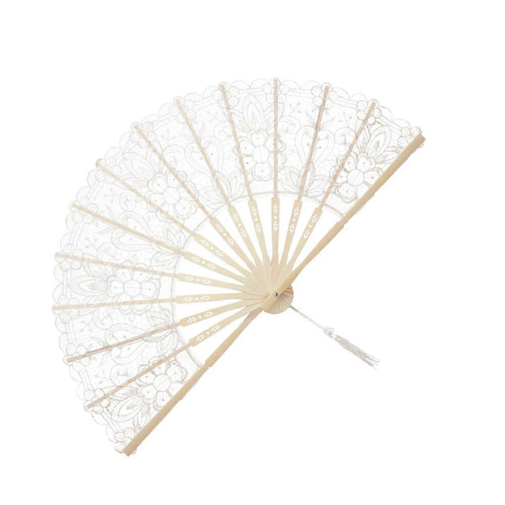 Vintage Lace Bamboo Folding Hand Fan with Tassel – Lightweight Decorative Prop for Weddings, Dance Performances, Parties & Home Wall Decoration –