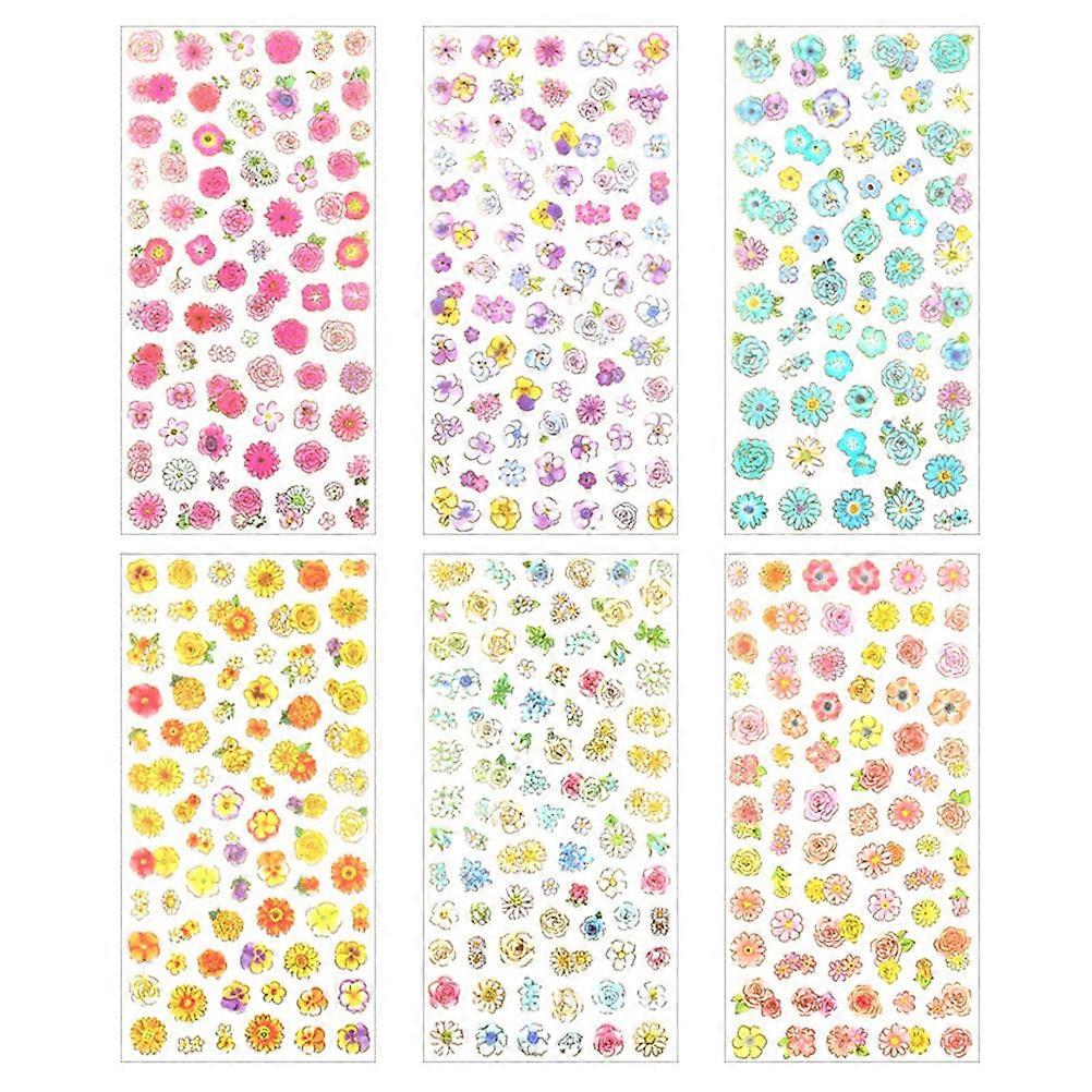 Korean Stuff Floral Stickers Scrapbooking Crafts Marking Calendars Classroom Tracking 6Pcs