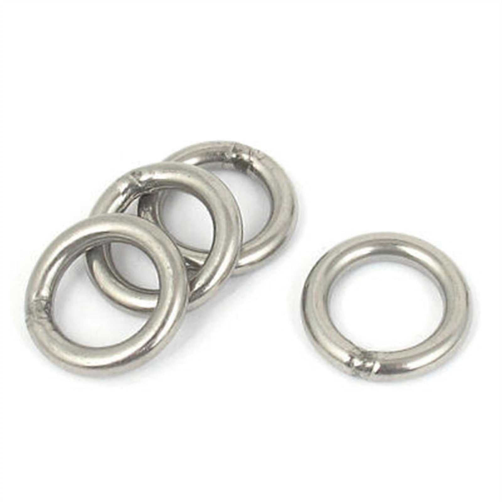 Stainless Steel Welded O-Ring 5mm x 30mm For Pouches And Keychains, 4-Pack