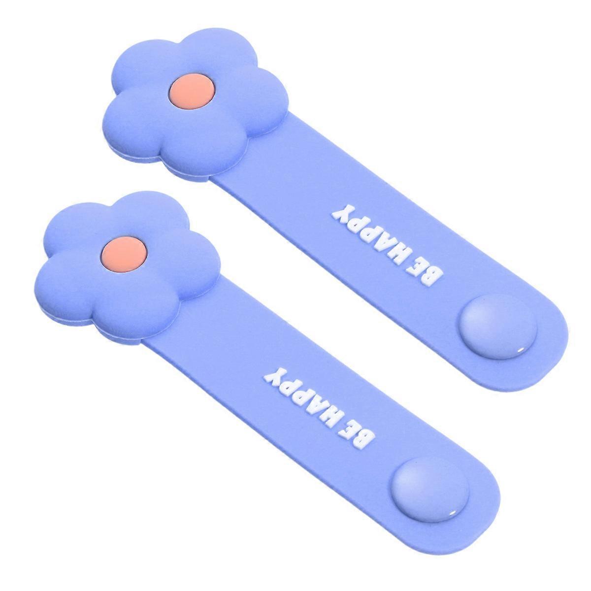 Blue Silicone Cable Organizer with Press Button for Cable Storage Use Lightweight and Durable Fits