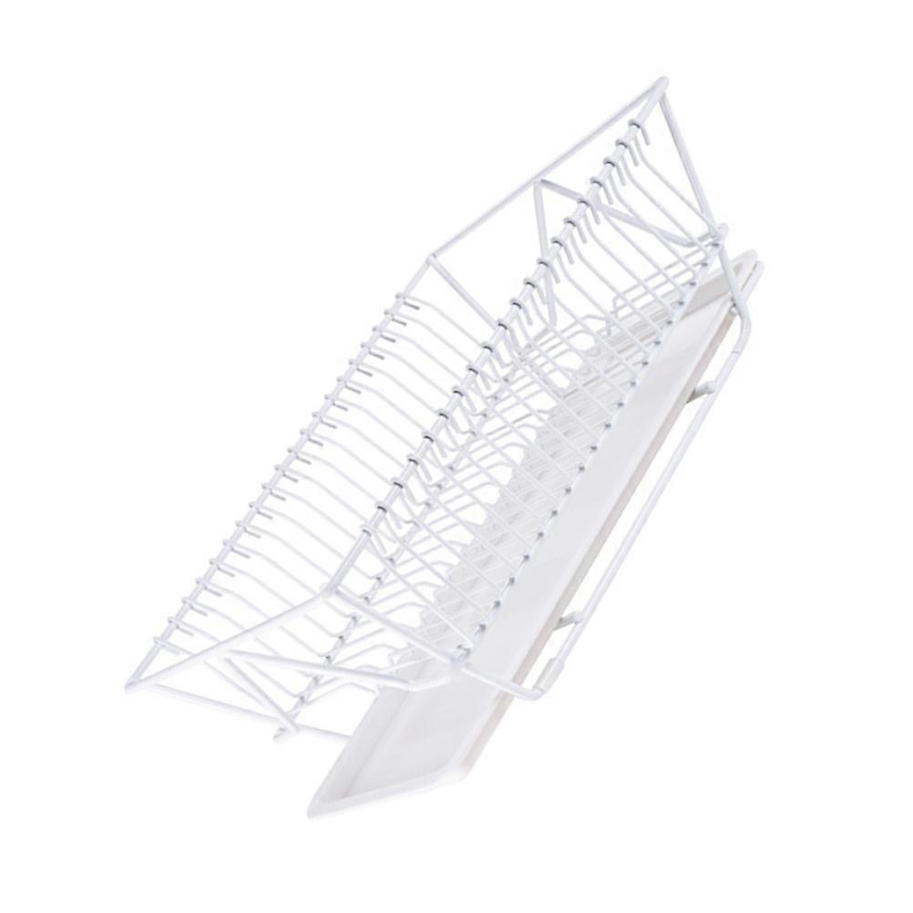 Dish Drainer Kitchen Counter Dish Drying Basket Modern Style Rectangular Iron Material Water Draining 1Pack