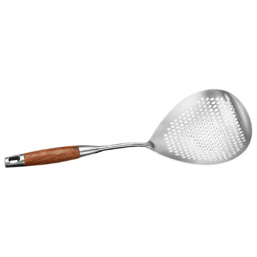 Stainless Steel and Wood Filter Spoon for Home Use Multi Purpose Large Capacity Kitchen Gadget 7.5