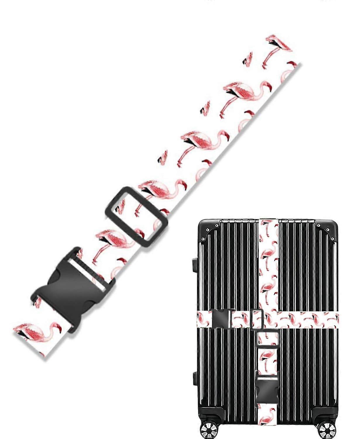 Luggage Straps – Flamingo Pattern, Quick Release Adjustable NonSlip Tag