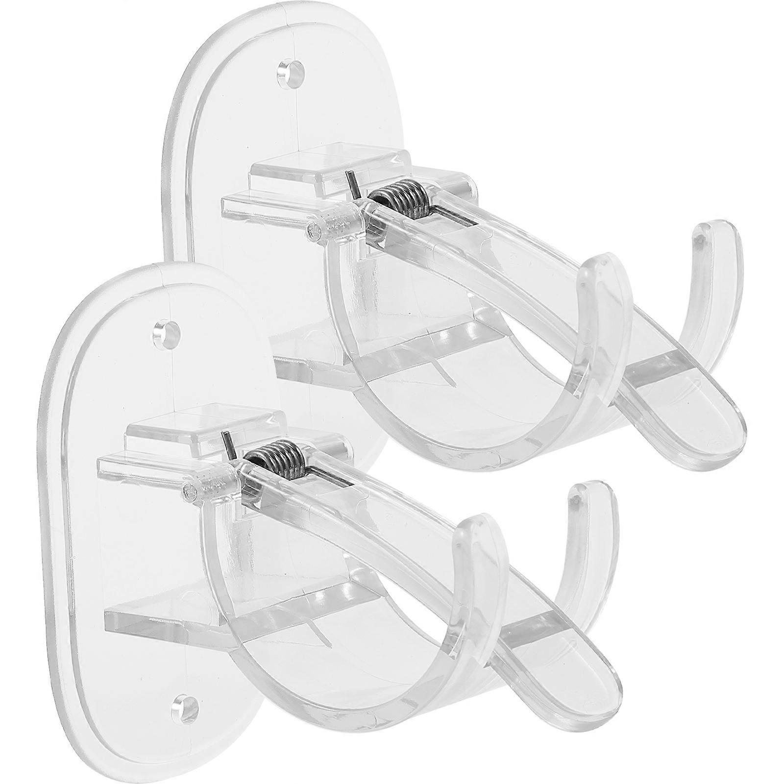 Extendable Curtain Rod Support Hooks for Storage Use Easy to Install Transparent