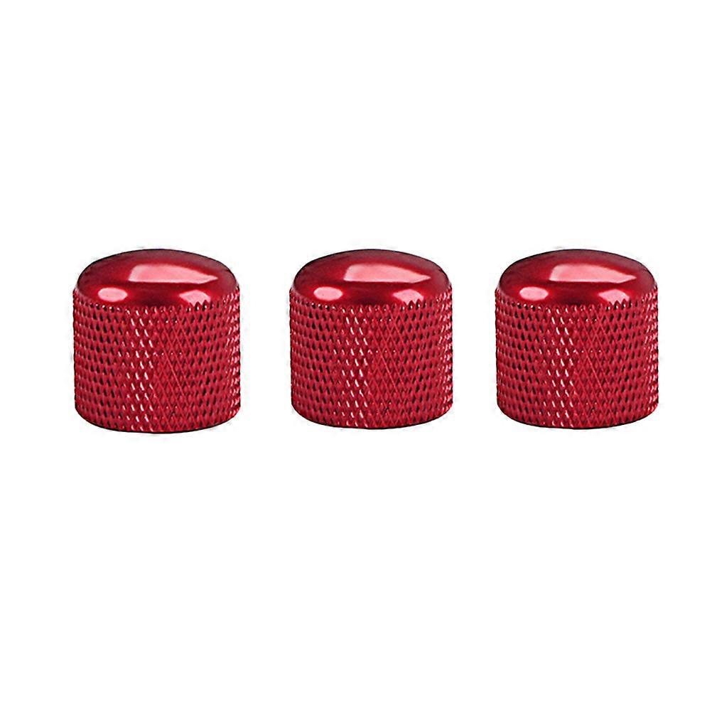 3pcs Metal Effect Pedal Control Amplifier Knobs for Electric Guitar Bass Red
