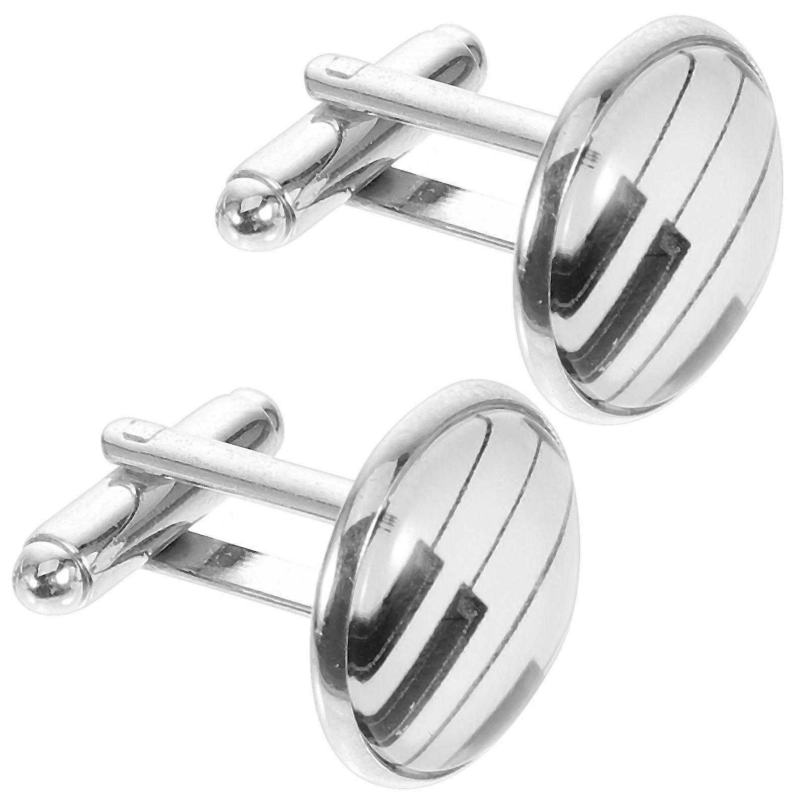 Silver Alloy Cufflinks and Studs Set with Piano Pattern for Men's Suit Shirts and Formal Occasions 2pcs