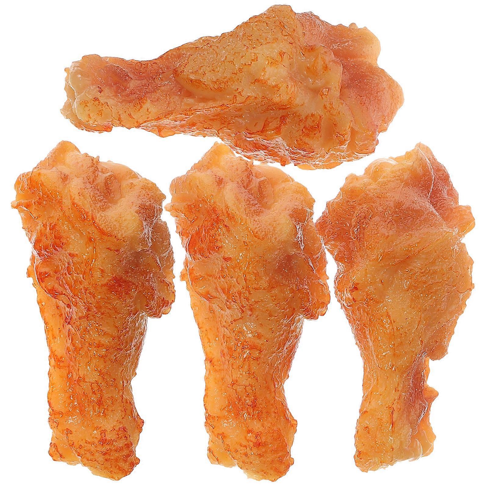 Realistic Simulated Chicken Legs Fake Food Decor Made of Durable PVC Orange Color Lifelike Design 4 Pieces