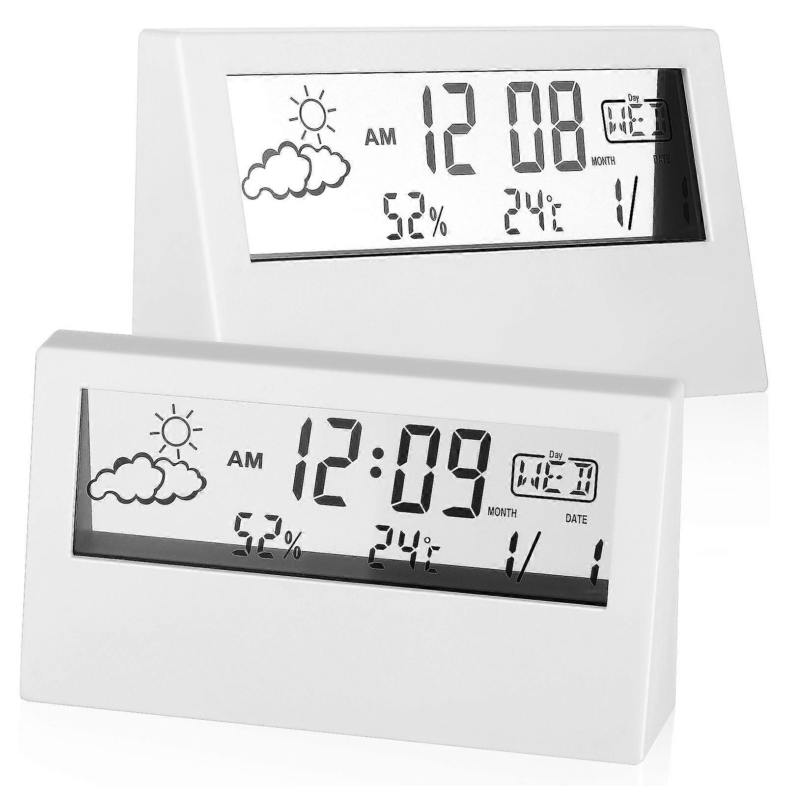 Digital Alarm Clocks Electronic Clock Table Clocks For Bedrooms Time Display 2Set