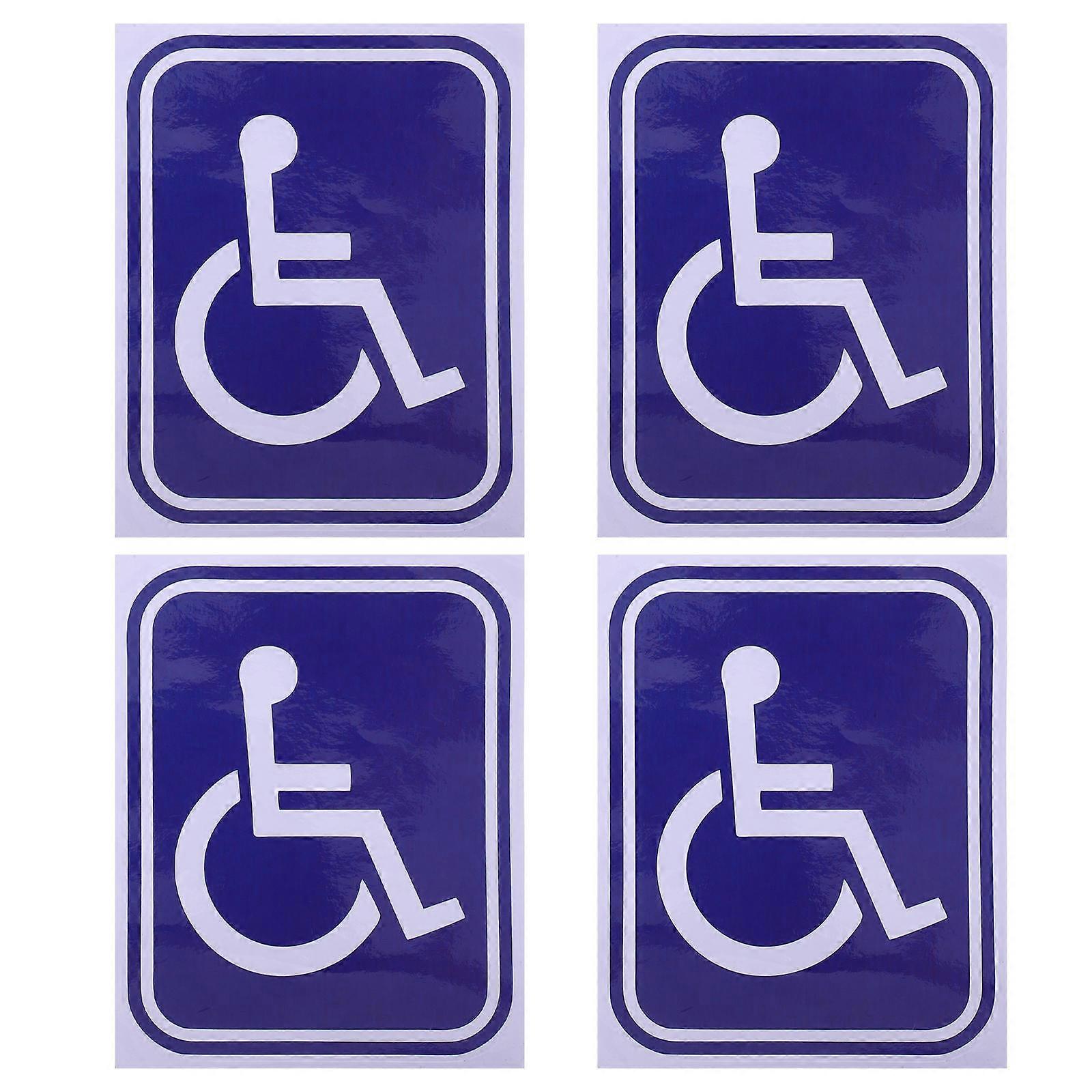 Rectangular Disabled Wheelchair Decals 4Pcs Safety Reminder For Elevator Doors Blue