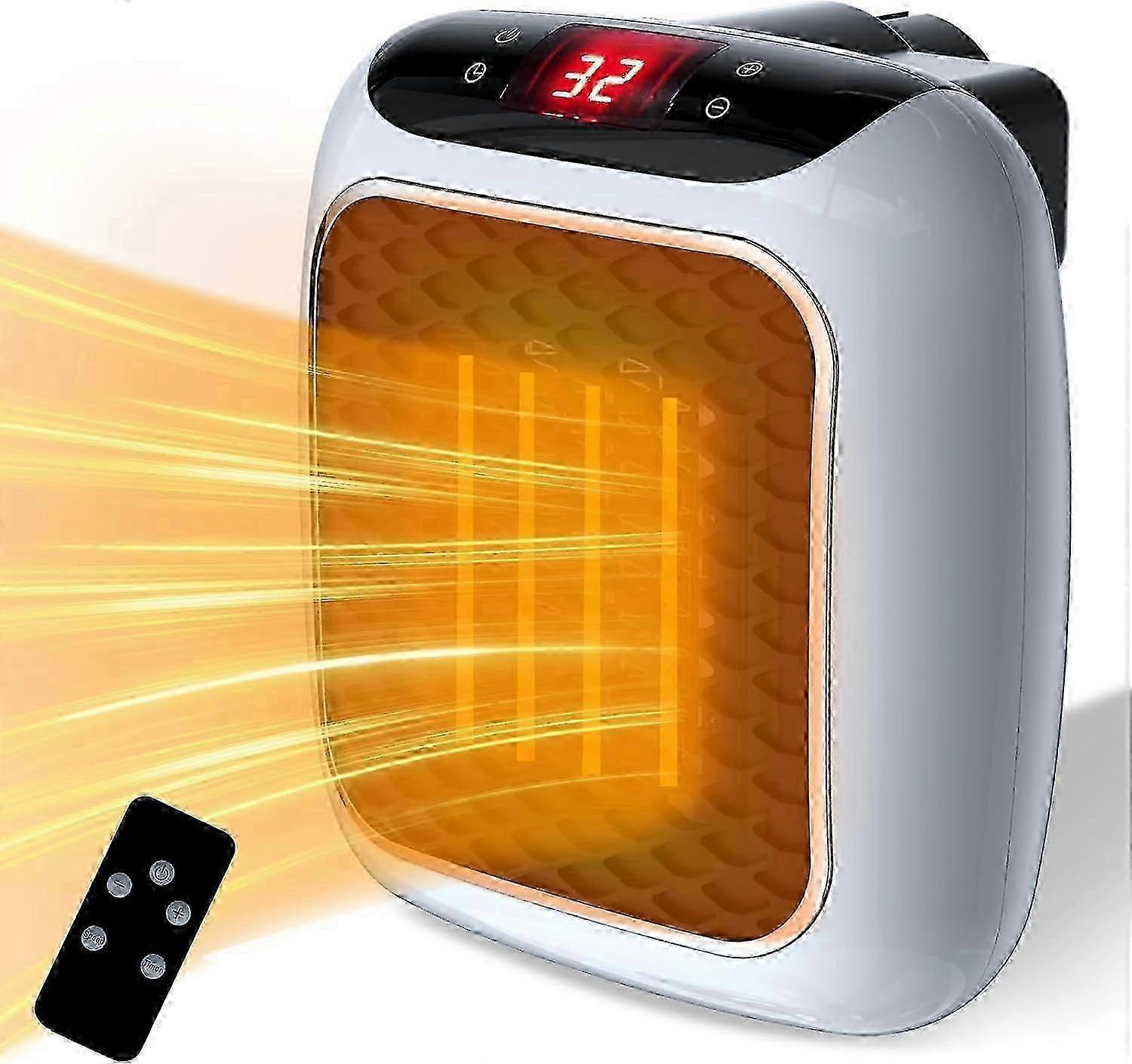 2025 Household Fan Heater, 800W Plug-in Heater 2 Modes Ceramic Heater Protector with Remote Control Electric
