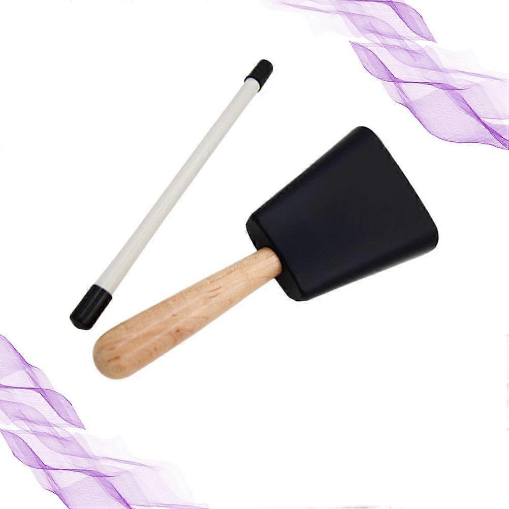 Black Cast Iron Cowbells with Handle for Drum Set and Sporting Events Kids Music Instrument 5 Pack