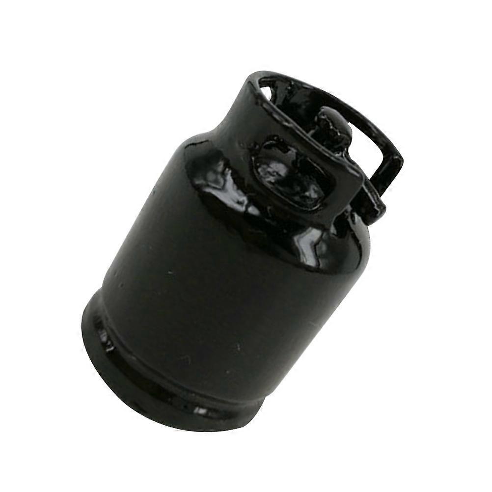Mini Gas Tank Model Alloy Black for Decor with Fine Craftsmanship and Realistic Look 1Pc