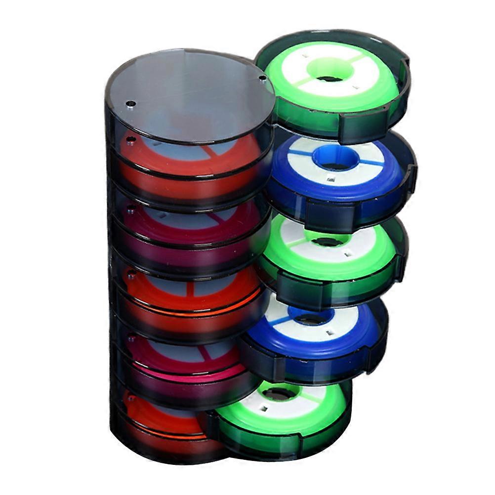 Fishing Gear Accessories Large Bobbin Box Silicone Fishing Line Reels For Anglers Assorted Color Rotary Design Size L 10Pcs