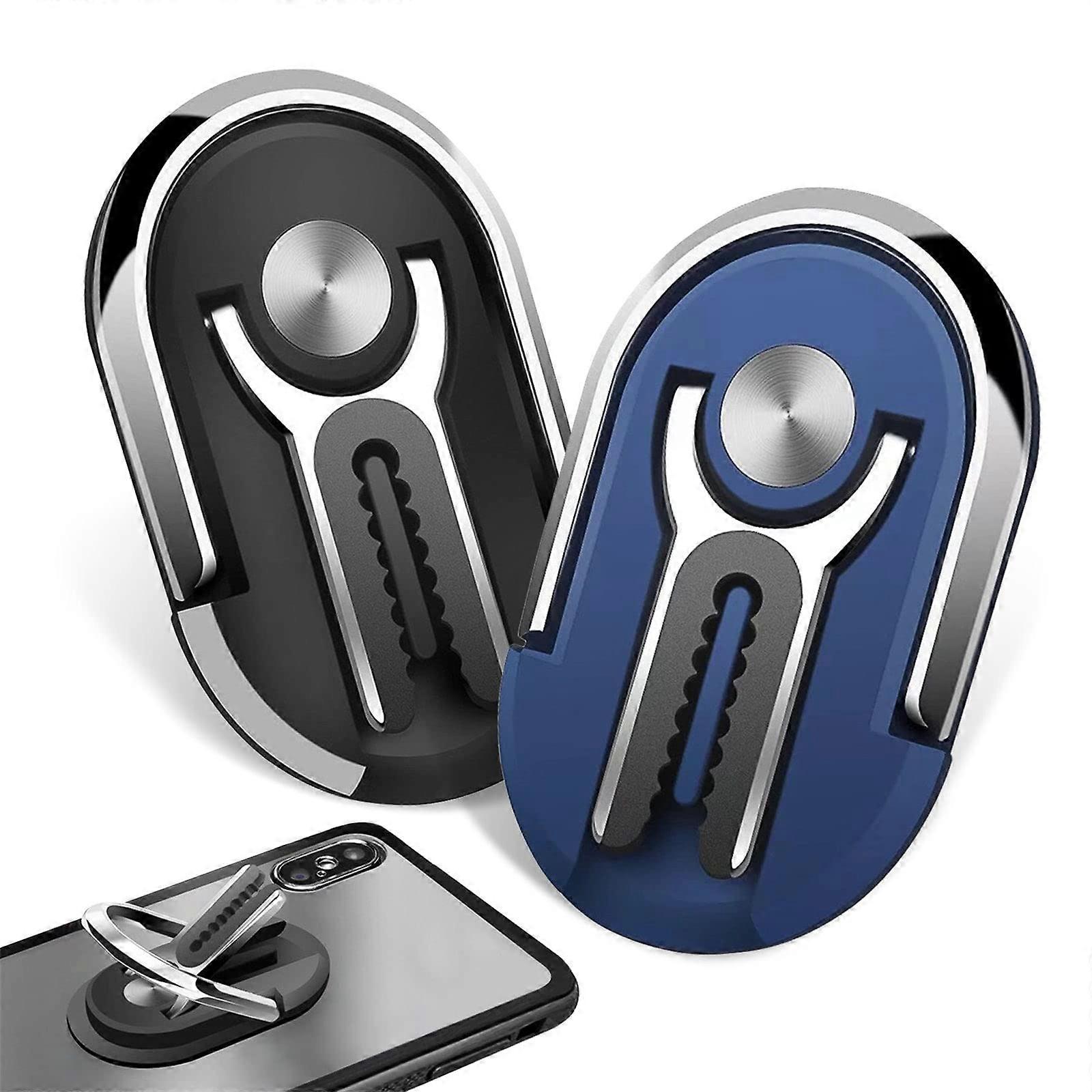 Pack of 2 Mobile Phone Holders for Car, 360° Rotation, Universal for Air Vent and Home, Black Blue