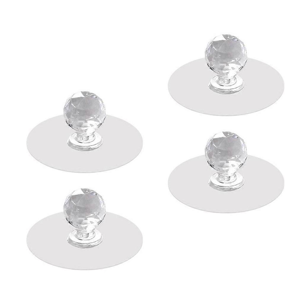 4pcs Sticky Door Knobs Nail Cabinet Pull Handles Wardrobe Durable Design Versatile Storage Hooks Home Use