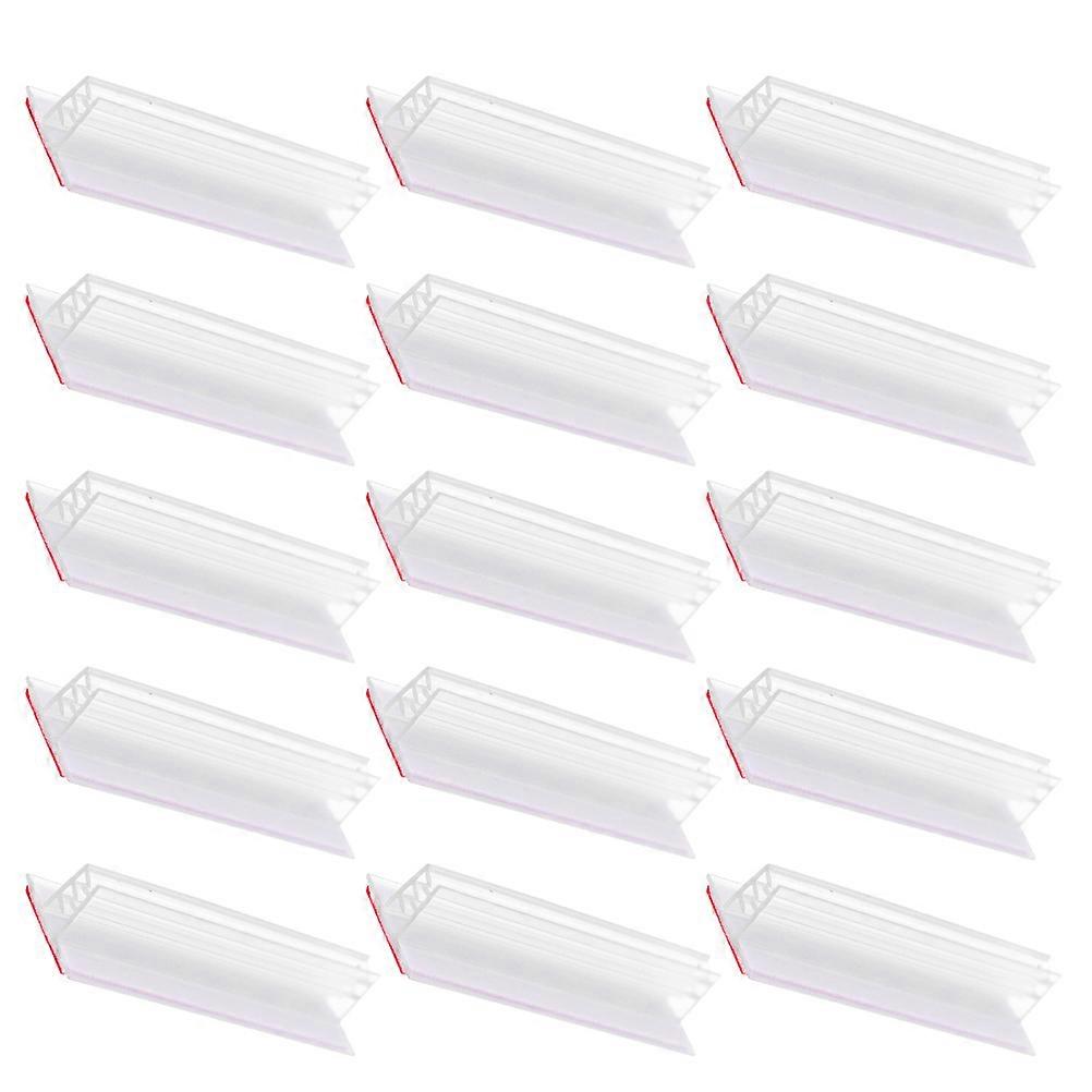 15pcs Self Adhesive PVC Name Tag Holder Stands – Flexible Display Panels for Product Cards, Food Labels, and Signs in Supermarkets, Malls,