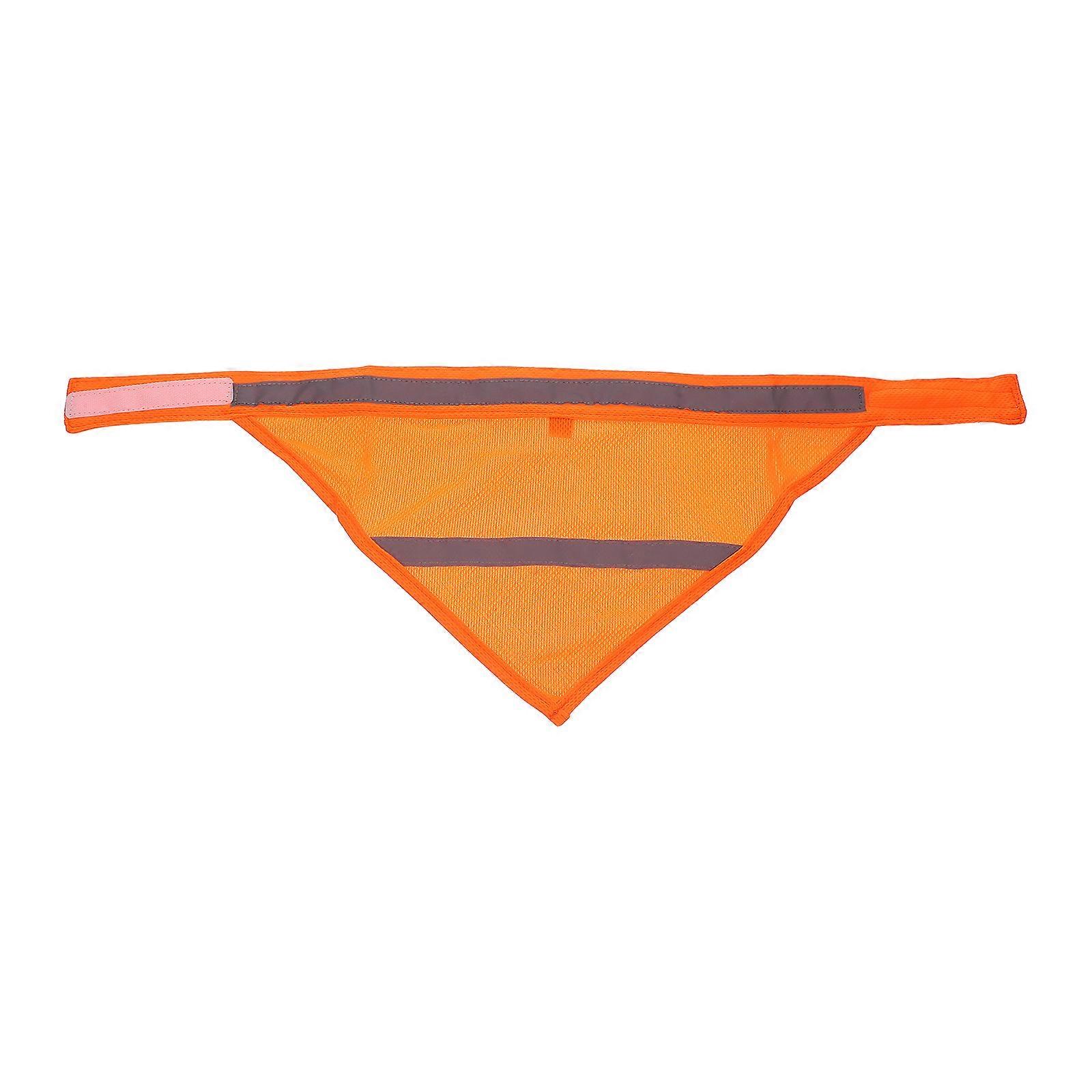 Reflective Pet Scarf Creative Bandana For Night Use M Orange 1Pack
