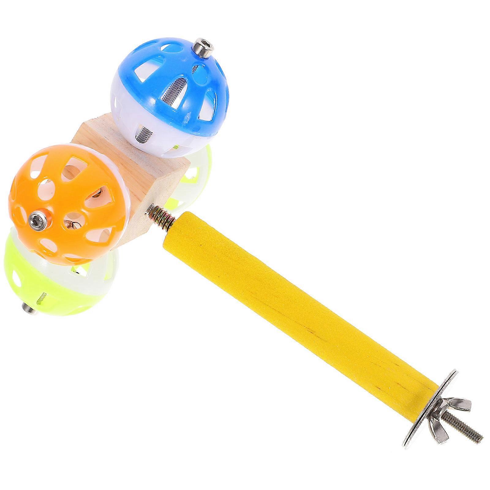 Wood Bird Perch for Cage Use Assorted Color Safe and Durable for Parrot Standing and Playing 7.8 Inches
