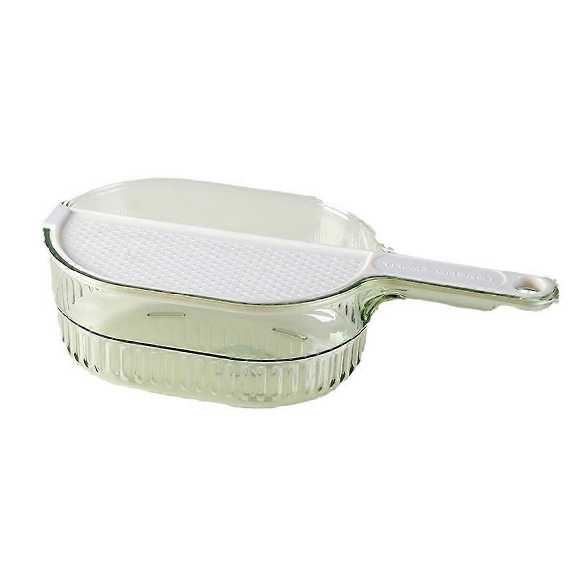 Rice Washer Strainer Bowl Multi Functional Drain Basket Green