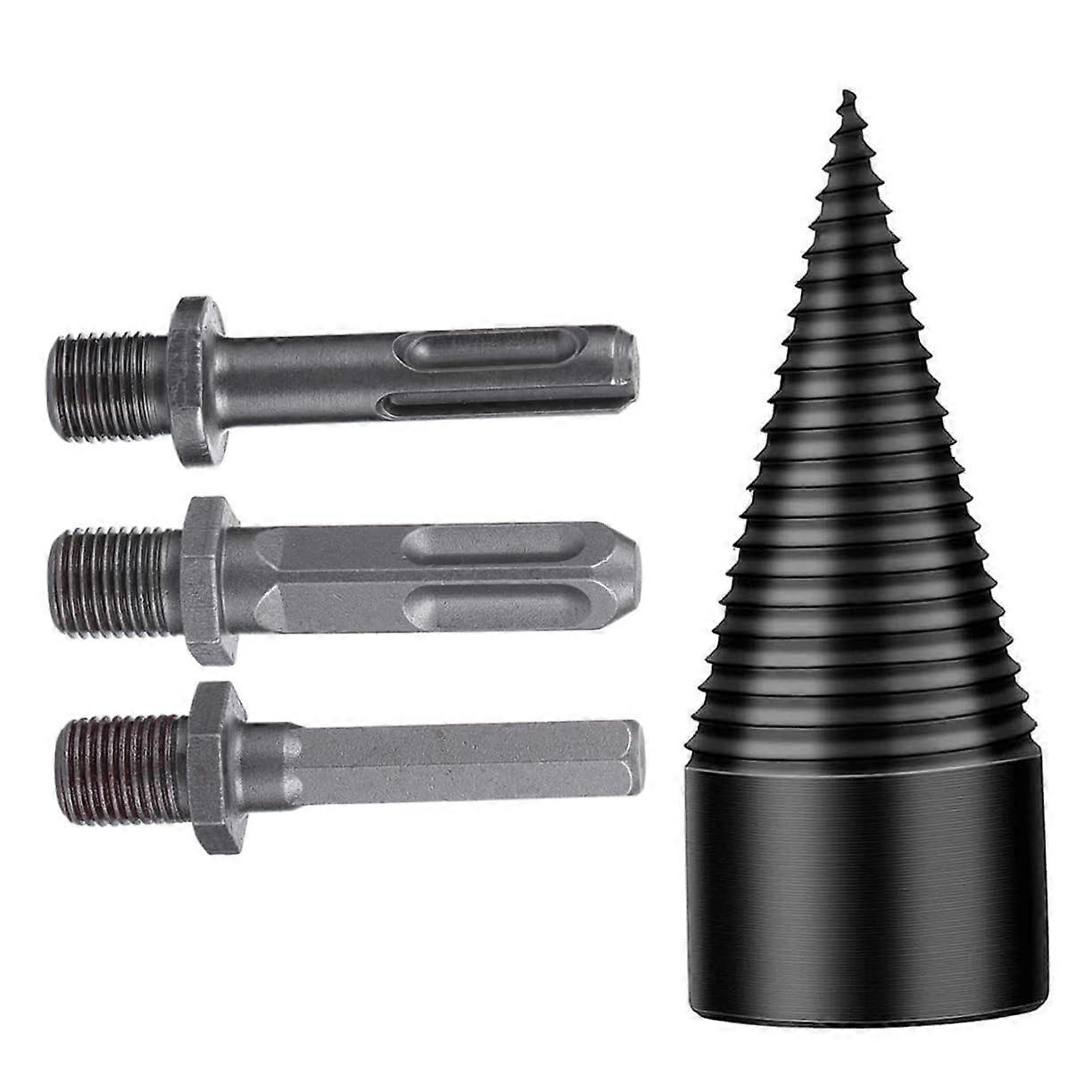 Brennholzspaltbohrer Cone Drill Bit For Log Splitter Woodworking Drill Bit Set 14x3.2 Cm Black