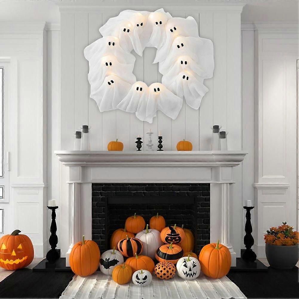 Guirlande Lumineuse LED Fantômes Halloween - 3 Mètres - Décoration Vintage Jaune