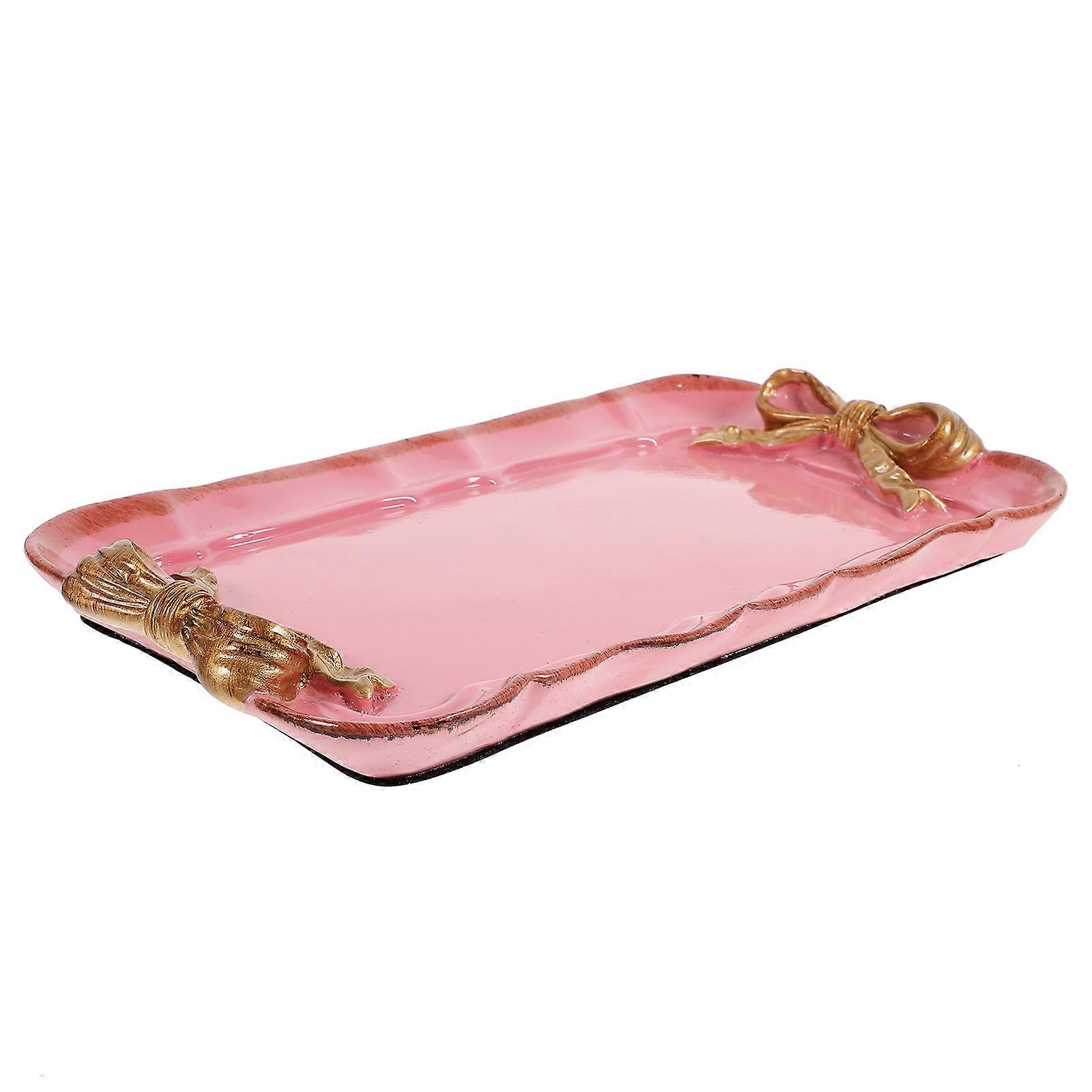 Pink Resin Dessert Plate for Home Perfect for Serving Snacks Fruits or As Table Decor