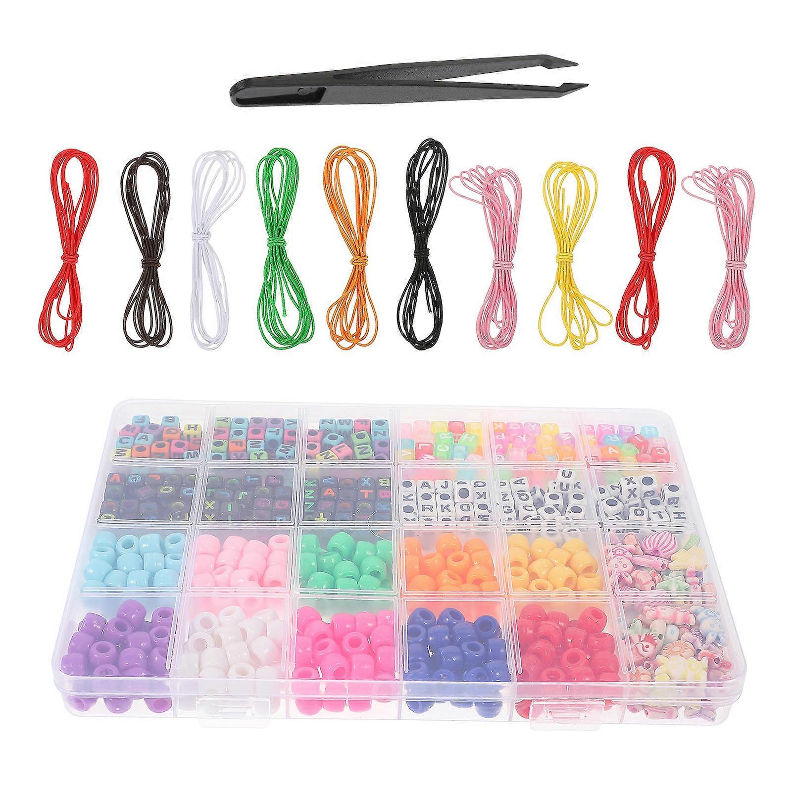 Creative DIY Letter Beads Bracelet Making Set 0.7X0.7cm Assorted Color For Families Craft Activities 1 Set